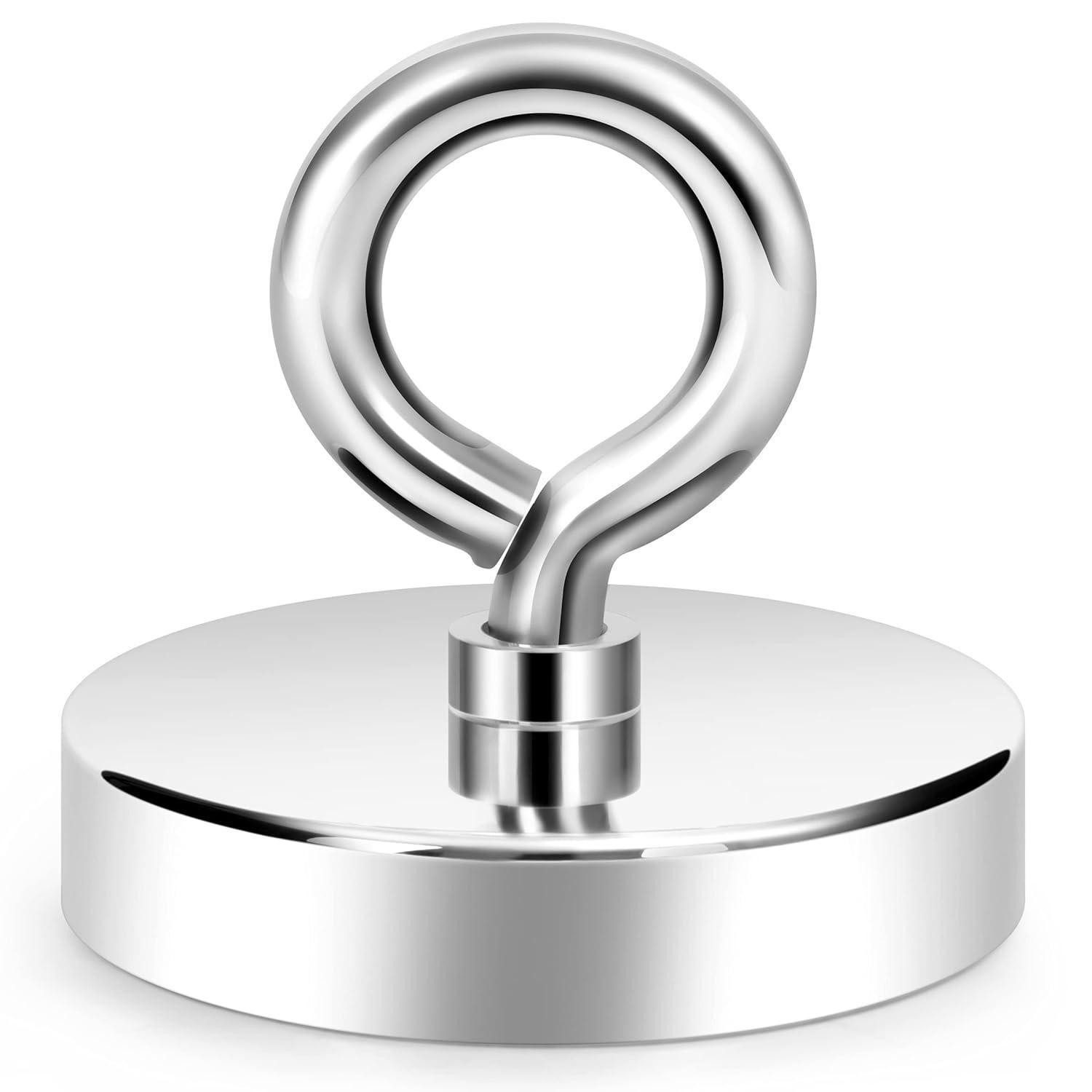 LuxusKollektion Magnet Angelmagnet 272 kg Zugkraft CNC Metallbasis 76 mm 76.2mm silber (1-St)