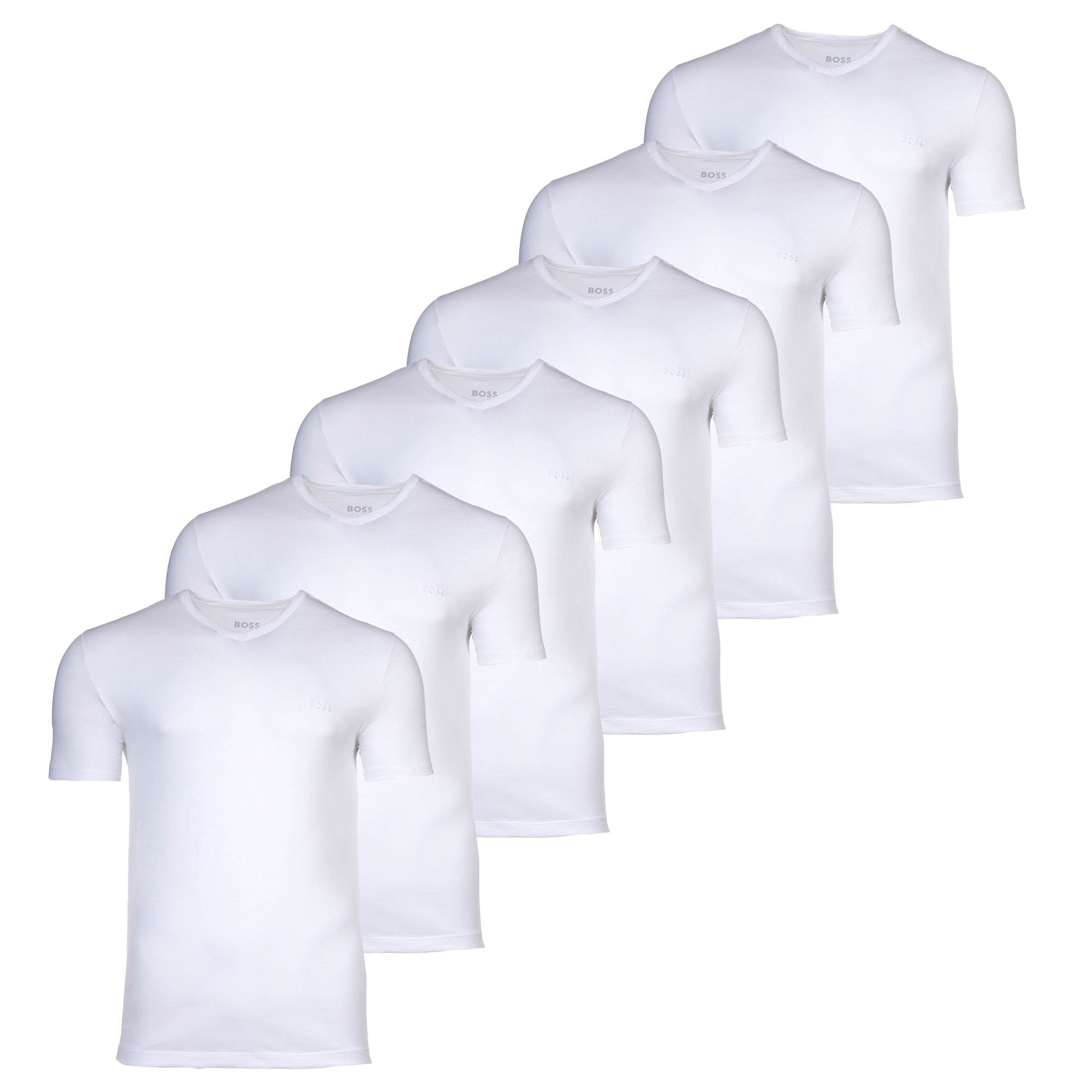 Pack Briefs T-Shirt Weiß - 6P Boxer 6er Boxershorts, BOSS Herren