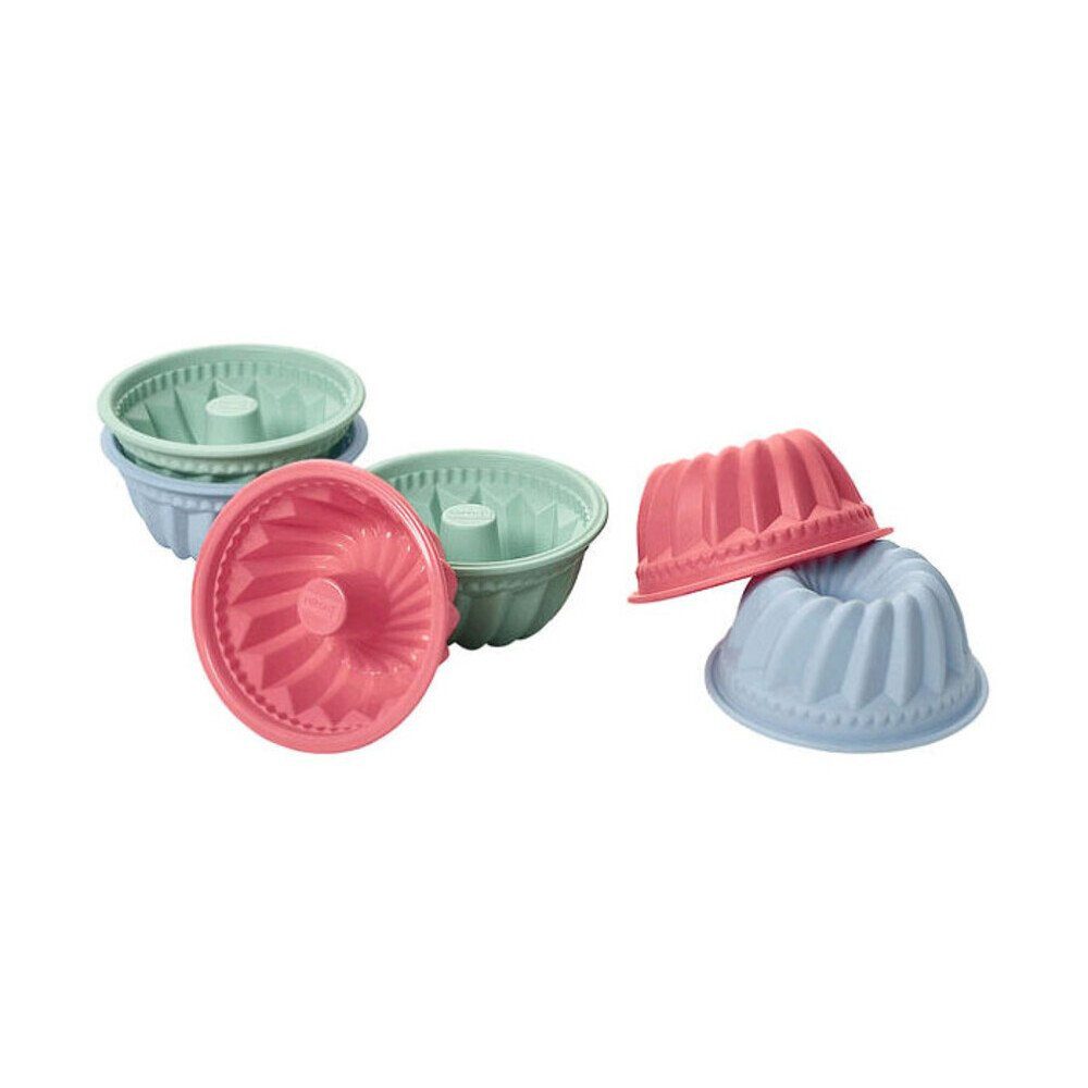 Lurch Gugelhupfform Minigugelhupf Pastel Mix Flexi Form 6er Set, (Set 6-tlg), Minigugelhupf Pastel Mix Flexi Form, 6-tlg., Platin-Silikon, pastell