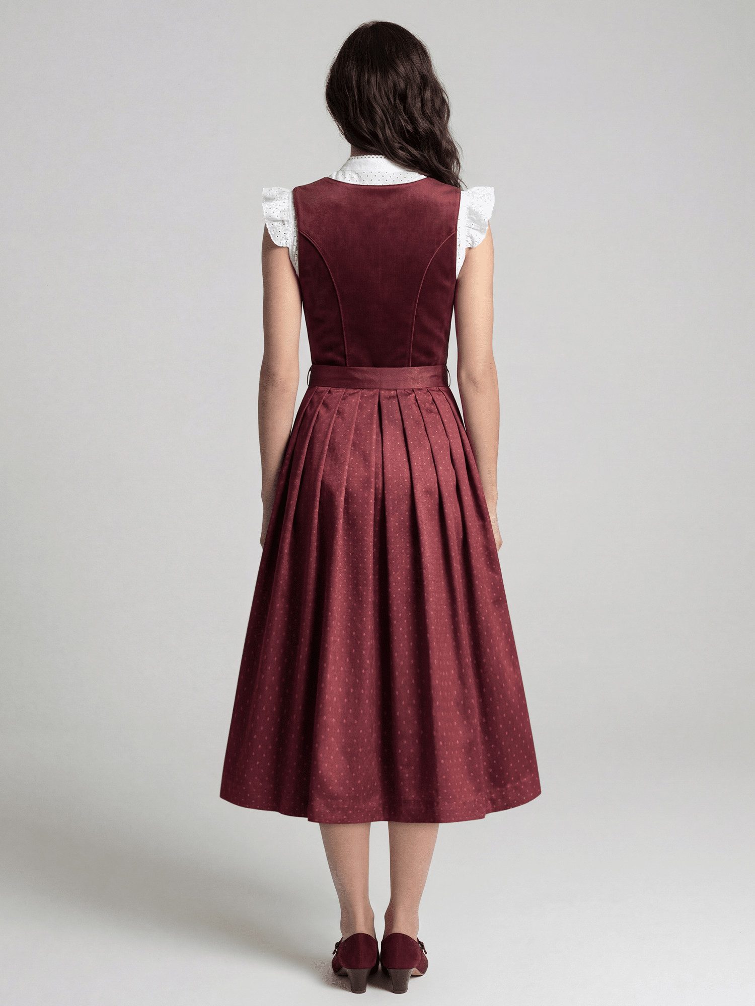 Spieth & Wensky Dirndl FC Bayern München, Dirndl Samt, Damen, Bordeaux