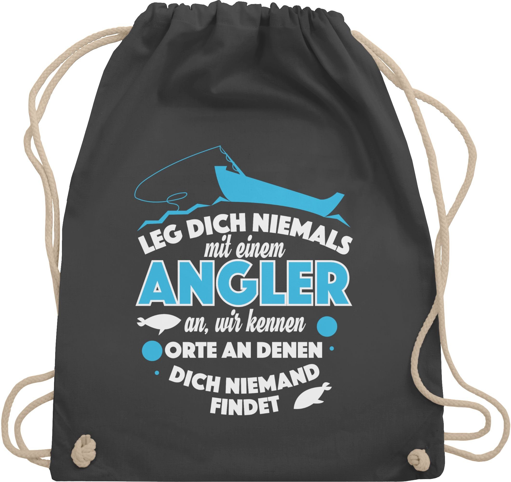 Angler Angler Shirtracer niemals Dunkelgrau 2 mit Geschenke einem Leg dich an, Turnbeutel