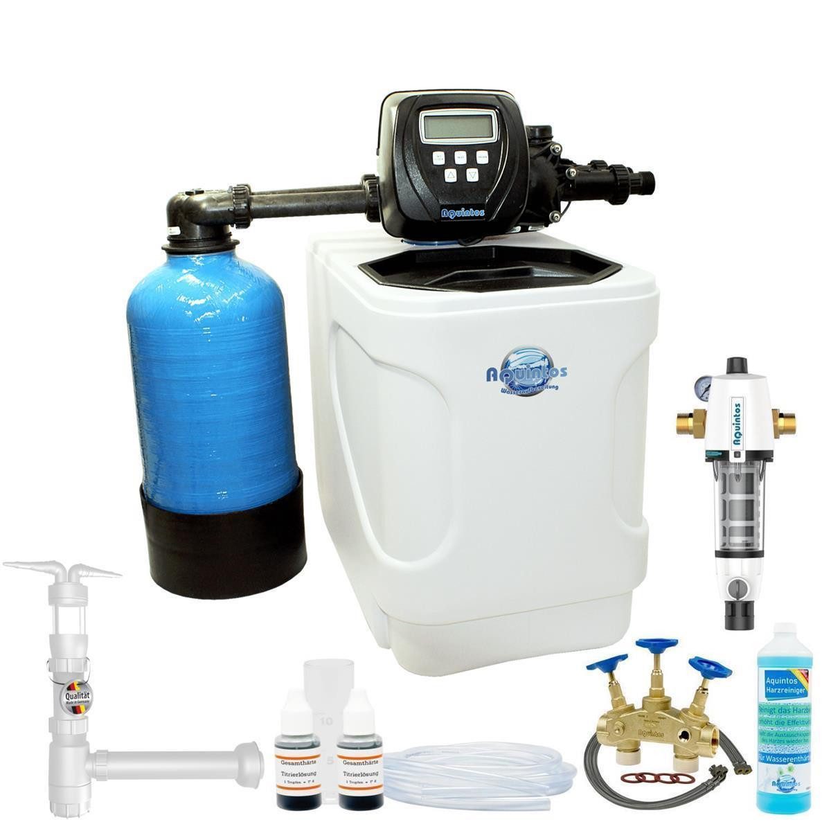 Aquintos Wasseraufbereitung Wasserhahn-Wasserfilter MKC24 TOP- Line Twin Wasserenthärtungsanlage (Pendelverfahren, Set5), Entkalkungsanlage