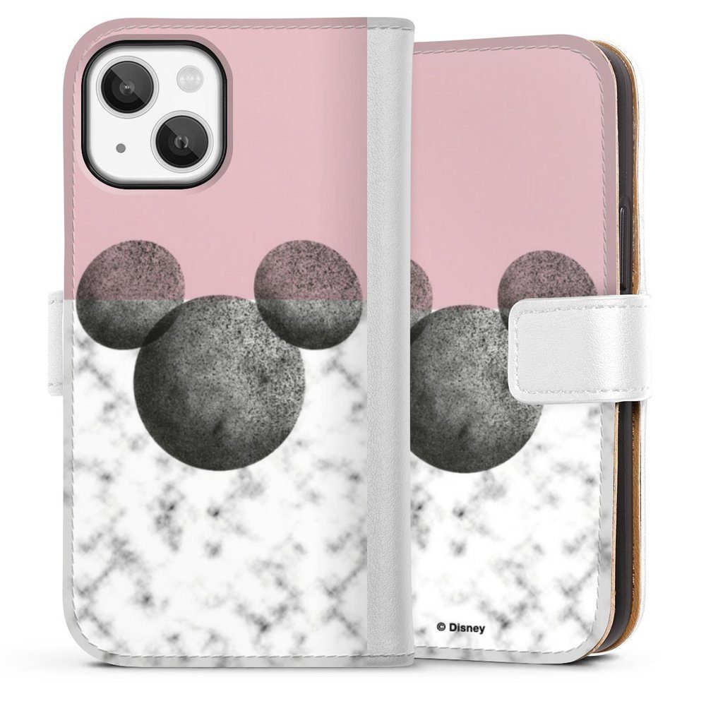 DeinDesign Handyhülle Disney Marmor Minnie Mouse Mickey Mouse Marmor, Apple iPhone  13 Mini Hülle Handy Flip Case Wallet Cover