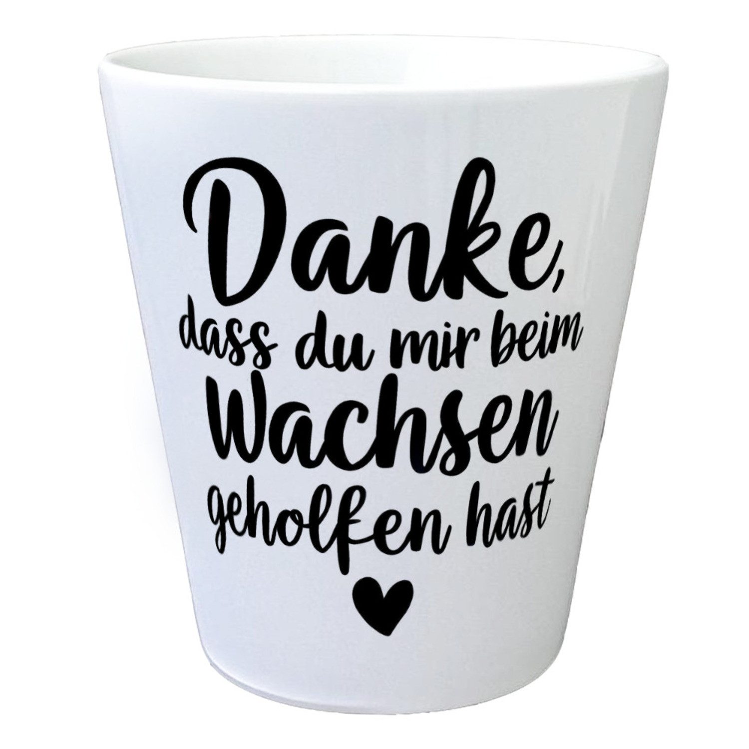 Blumentopf Dankeschön Blumentopf mit Herz und Spruch