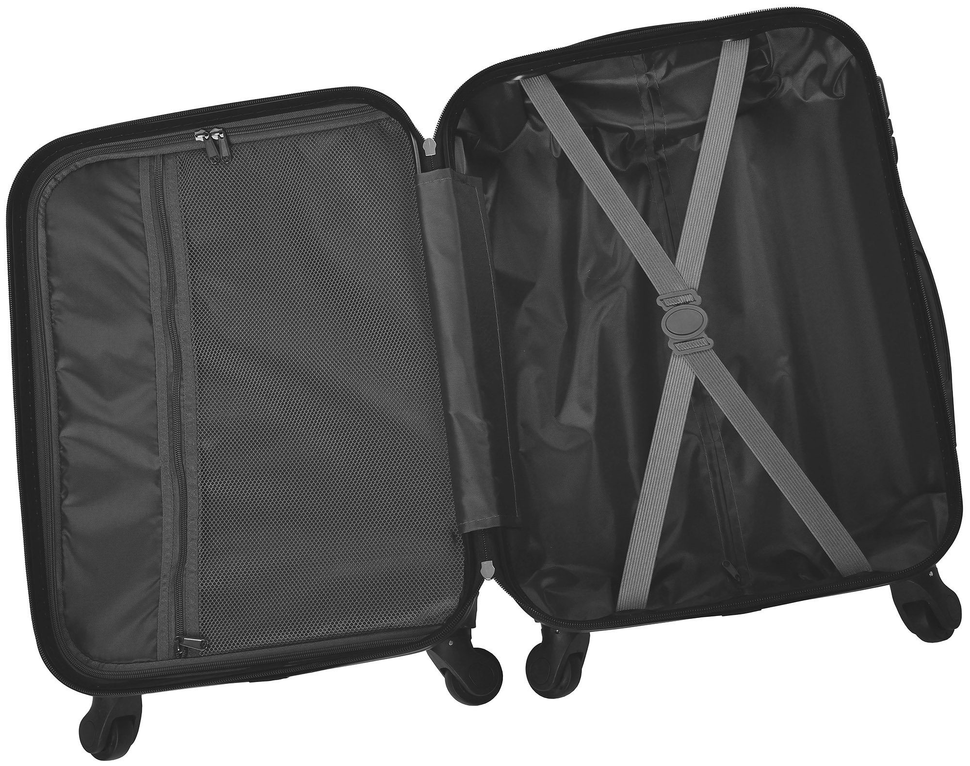 4 Bordgepäck schwarz Rollen Cahoon Koffer Handgepäck-Trolley / 4-Rollen, Trolley Hartschalen-Trolley Handgepäck