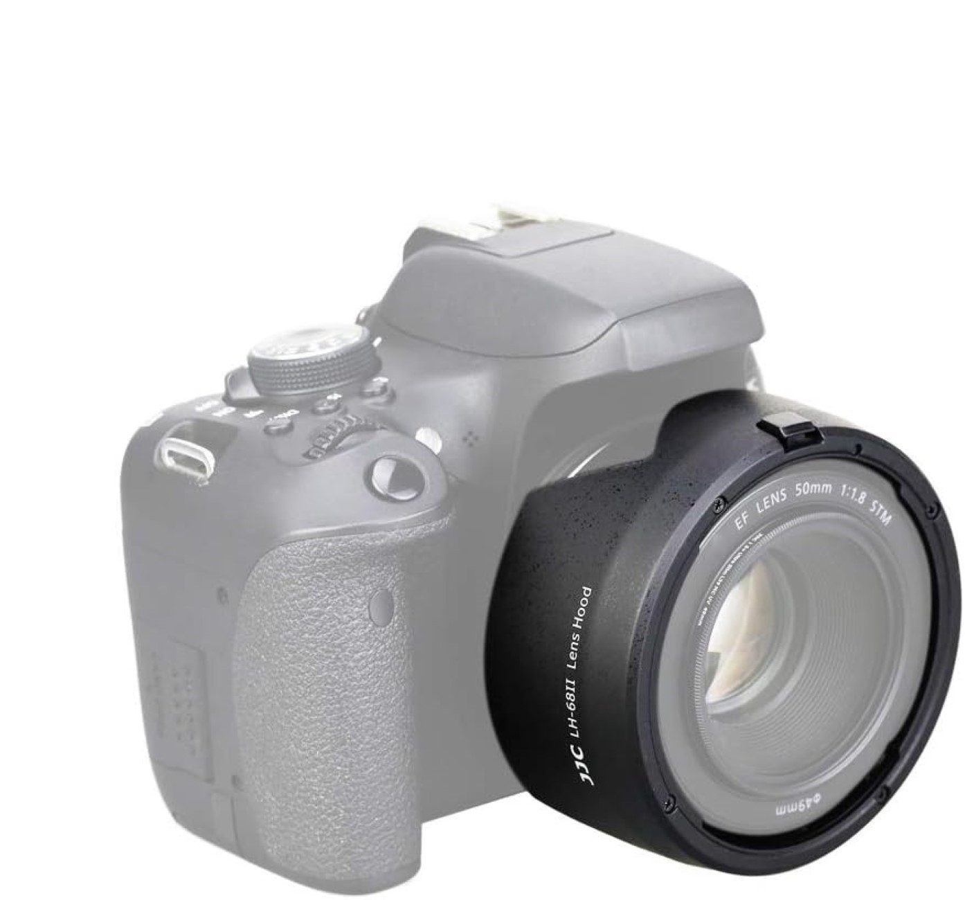 JJC Gegenlichtblende für Canon EF 50mm f/1.8 STM Tulpenform ersetzt ES-68 Gegenlichtblende