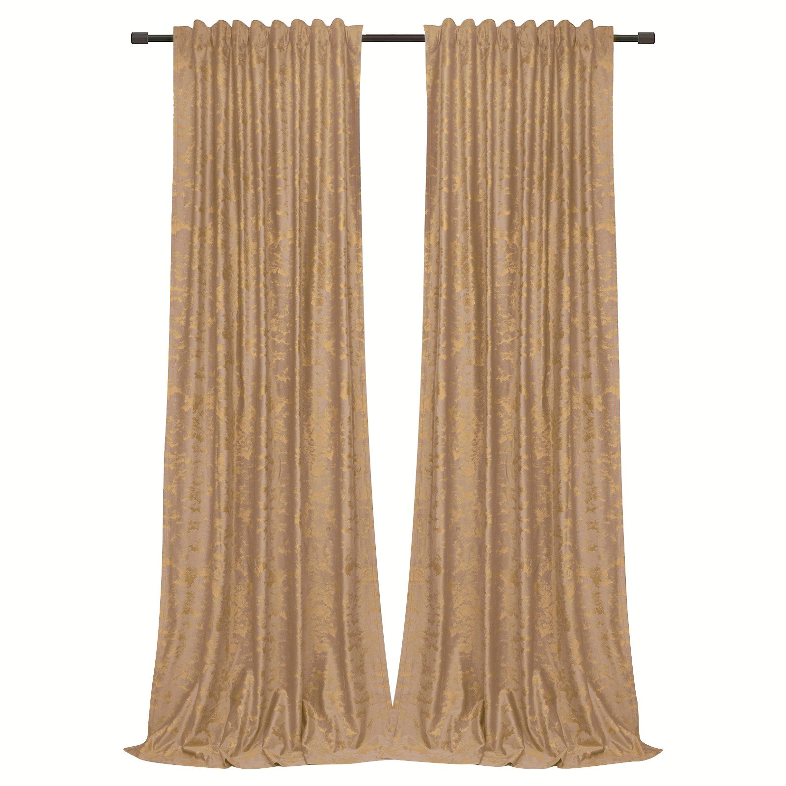 Rosnek Vorhang Samt, Golddruck, thermisch isoliert, für Wohnzimmer Schlafzi günstig online kaufen