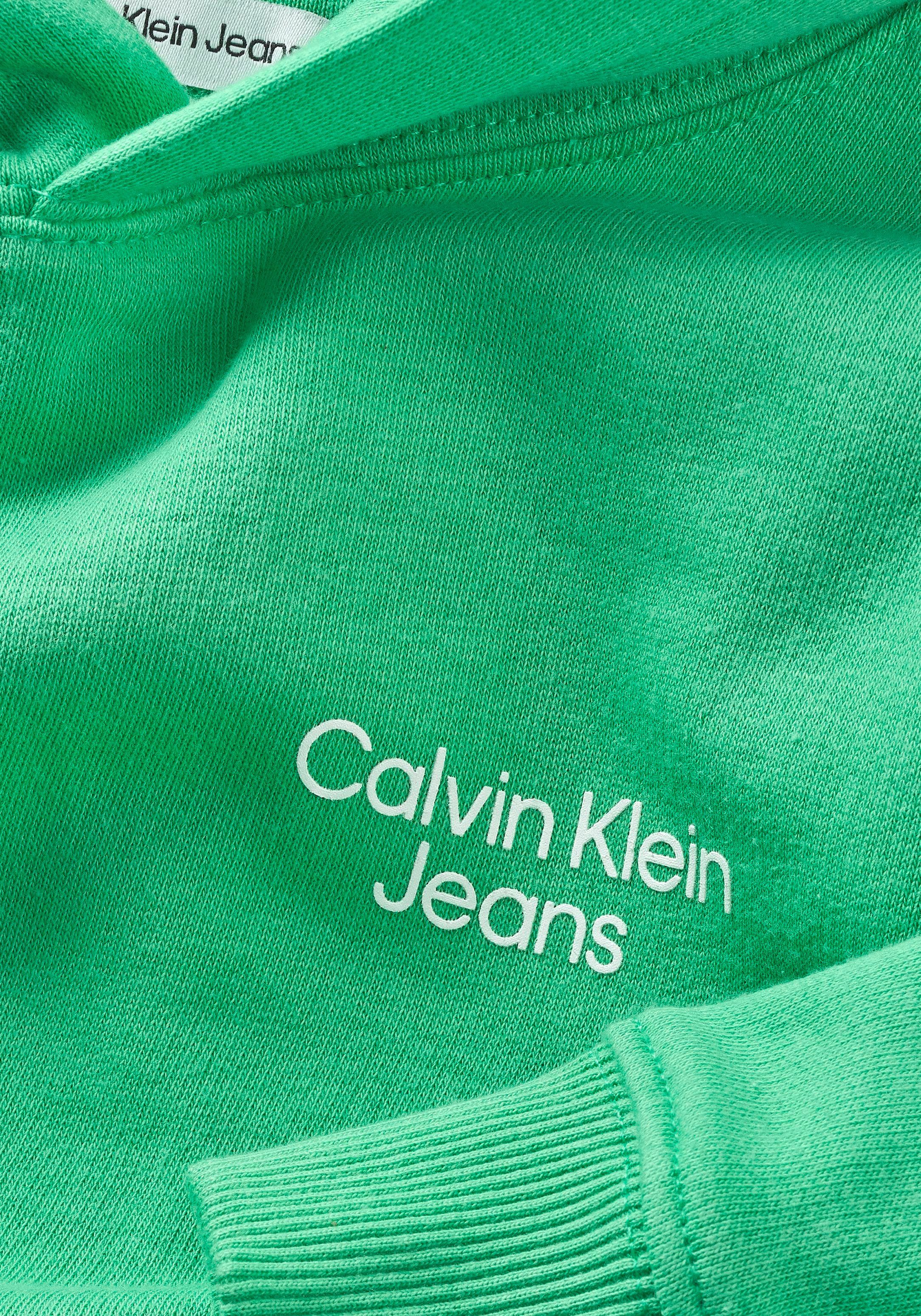 Calvin Klein Jeans Kapuzensweatshirt CKJ grün LOGO STACK HOODIE
