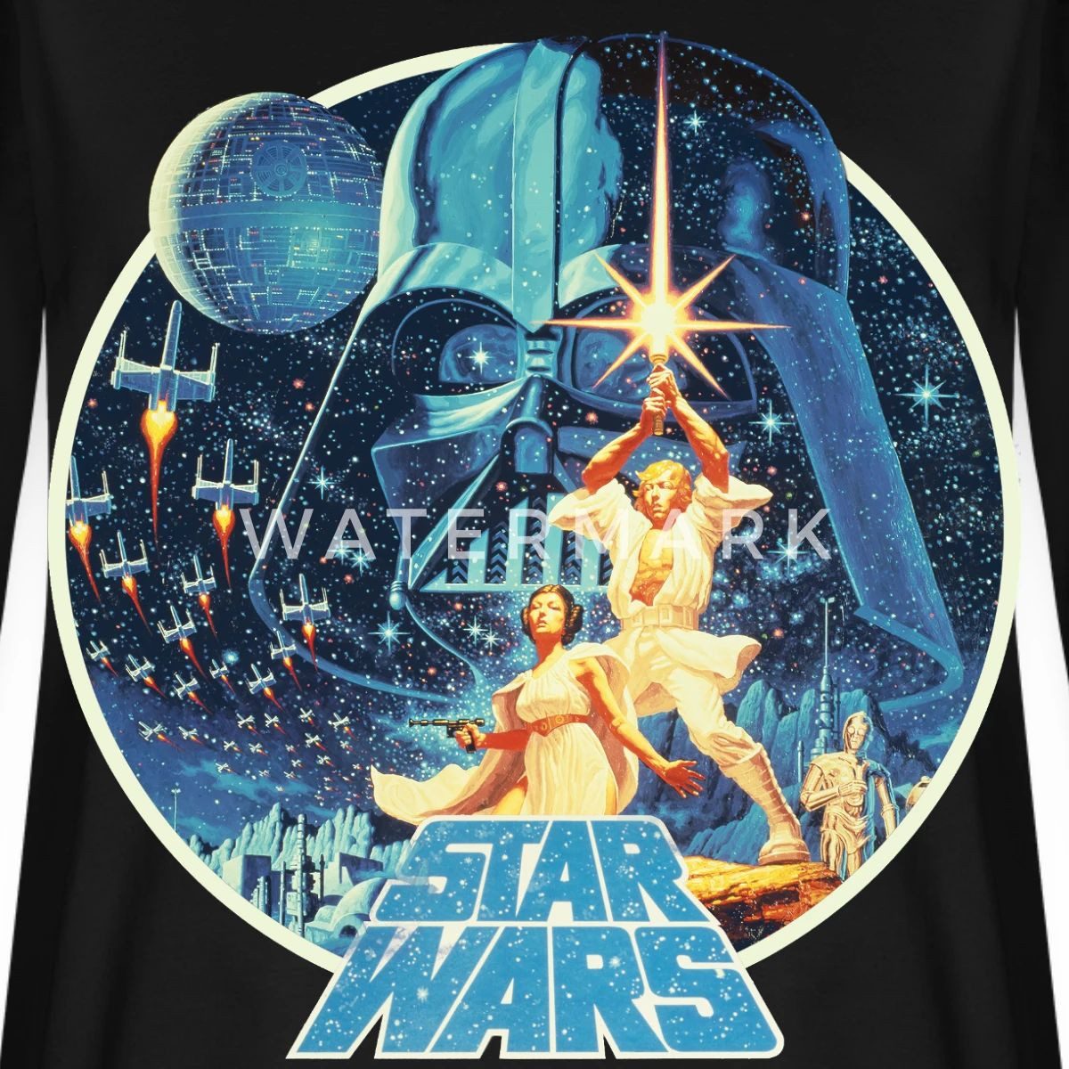 Spreadshirt T-Shirt Star Wars Galaxie Mit Ikonischen Charakteren Premium Langarmshirt Dame (1-tlg)