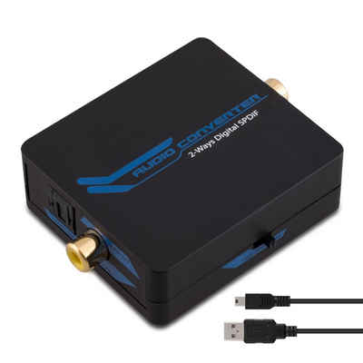 kwmobile Audio- & Video-Adapter, Koaxial Toslink Converter Digital - SPDIF Konverter Audio Wandler von optischem Toslink zu digitalem Coax Ausgang - mit Mini-USB Kabel