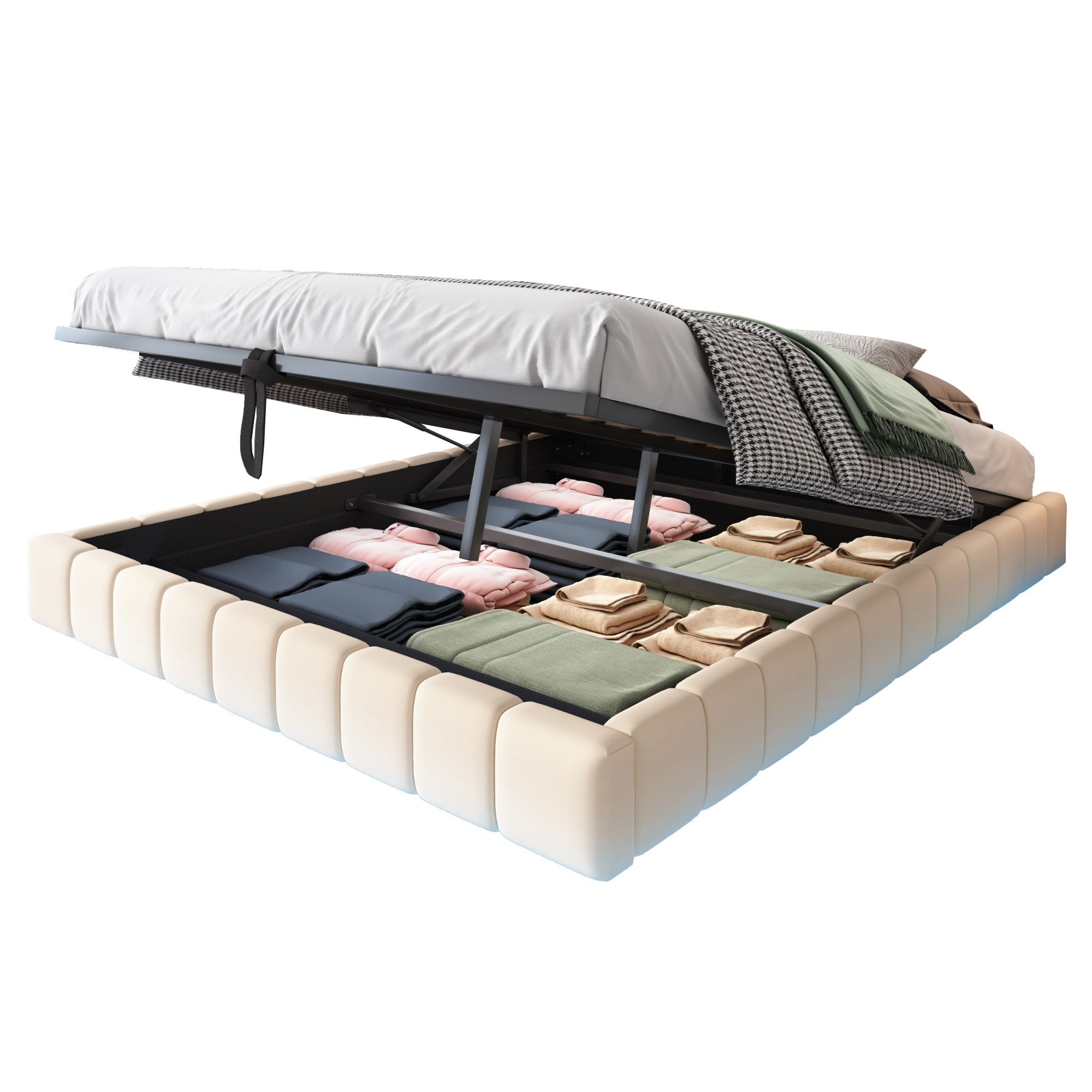 OKWISH Polsterbett Funktionsbett,Kinderbett,Jugendbett,Gästebett (mit Staur günstig online kaufen
