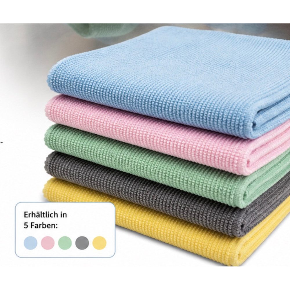 ivb Bröcker IVB Premium Mikrofasertücher 5er Set – Küche, Bad, Haushalt Mikrofasertuch (5-tlg., Streifenfreie Reinigung, Besonders weich, langlebig, Haushalt, Auto)