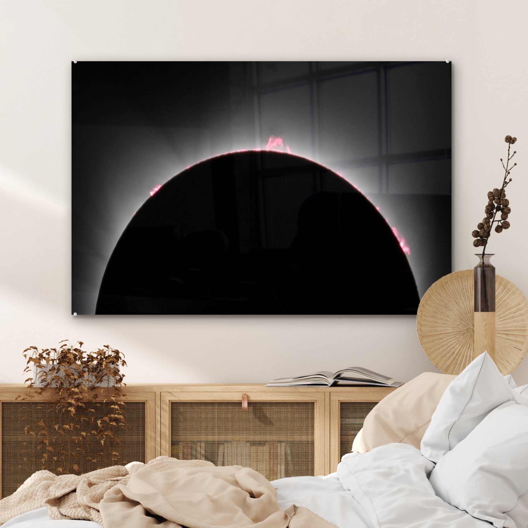 einer Wohnzimmer Sonnenfinsternis, (1 Schlafzimmer St), & MuchoWow Nahaufnahme Acrylglasbild Acrylglasbilder