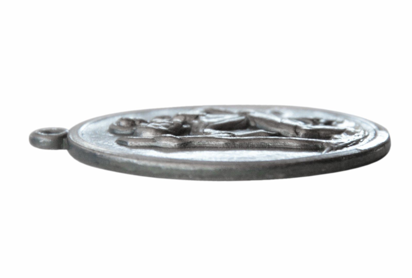 PistolaPeppers Schlüsselanhänger mit Gravur Christophorus Metall Schlüsselanhänger Christopherus 3D Anhänger Relief
