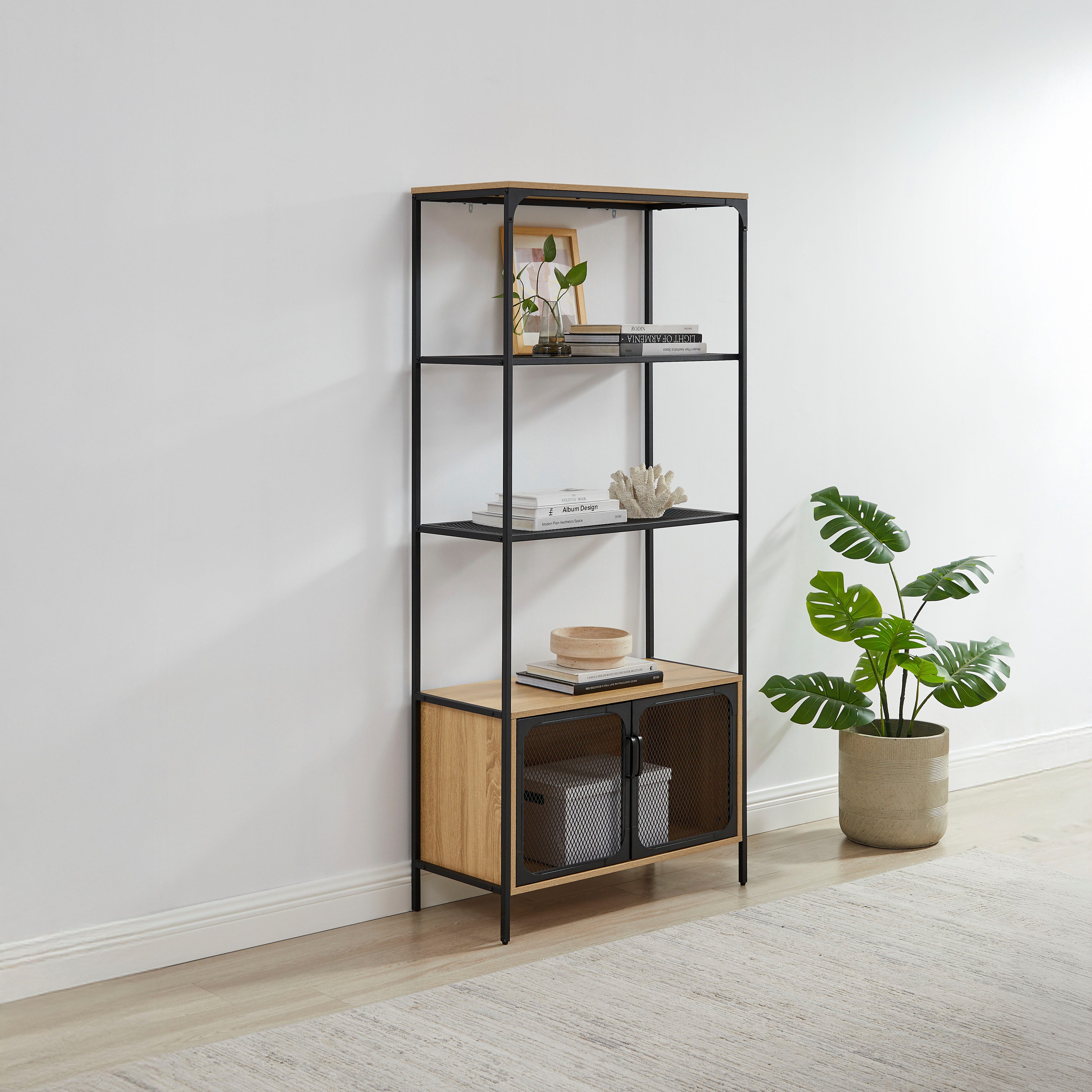 OTTO home Regal Amance, Metallgestell, viel Stauraum und ideal für Saugroboter, Höhe 177 cm