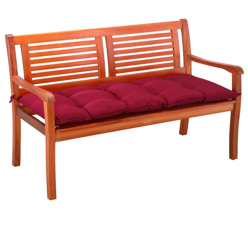 Detex Bankauflage, Sitzkissen Dunkelrot Polyester Visko-Effekt 110x45cm Gartenbank