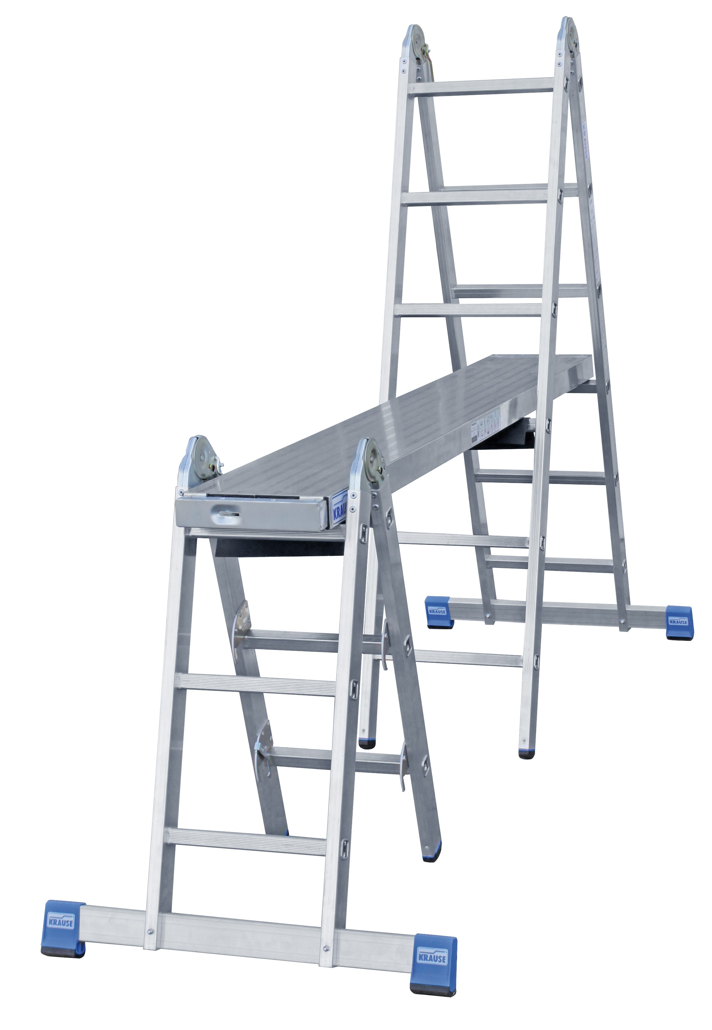 KRAUSE Gelenkleiter Stabilo, Combileiter mit 2x3 und 2x6 Sprossen