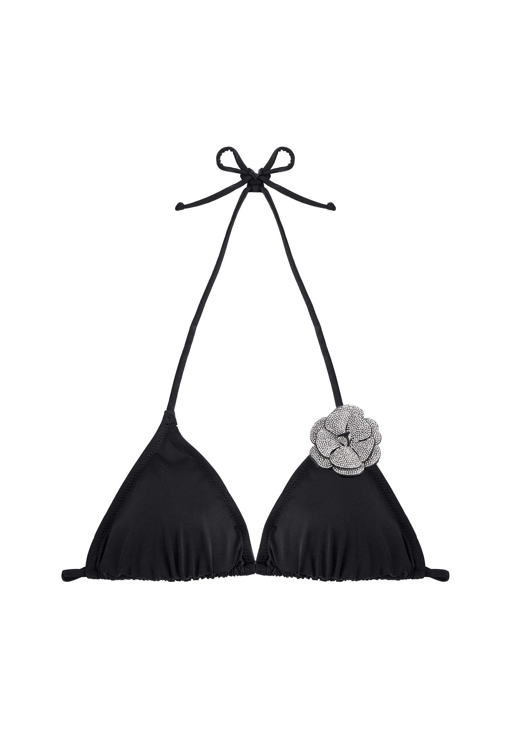 Koton Bügel-Bikini-Top Triangle Oberteil Mit Plastik-Accessoires Triangel-Bikini-Top