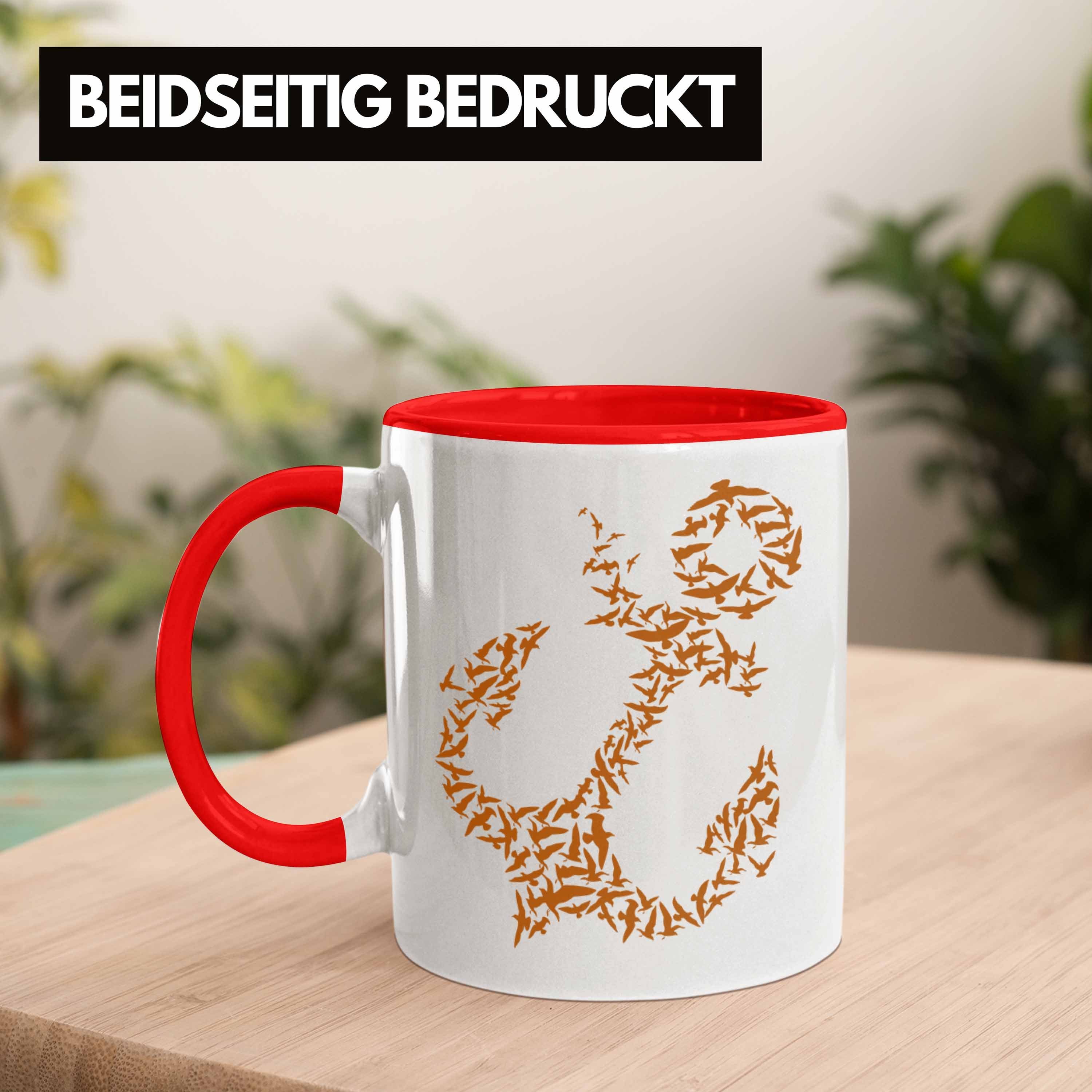 Geschenkideen Tasse Trendation - Geschenke Segeln für Lustig Anker Rot Grafik Männer Trendation Gadgeds Tasse Tasse Zubehör Segler Kapitän