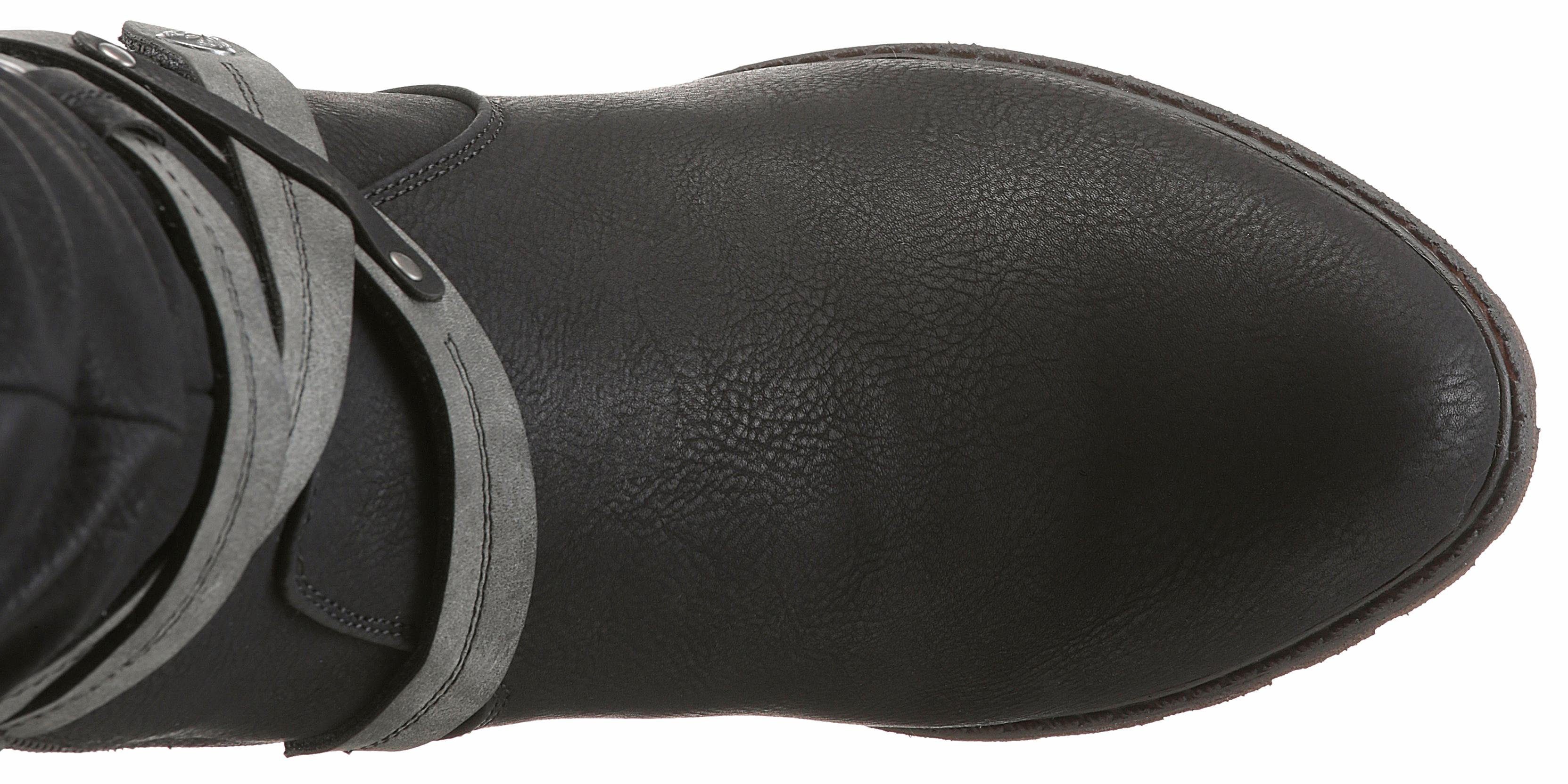 Rieker Winterstiefel, Blockabsatz, Rieker TEX-Membran, mit stylischem Zierriemchen