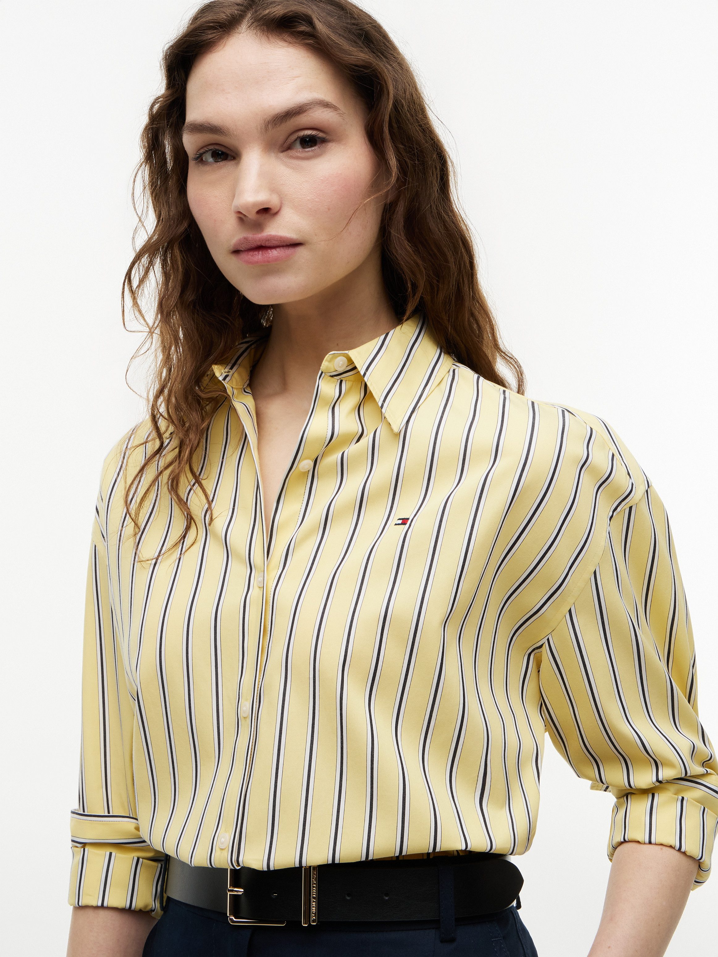 Tommy Hilfiger Hemdbluse SUMMER POPLIN LS BOXY SHIRT Baumwolle, Boxy Fit
