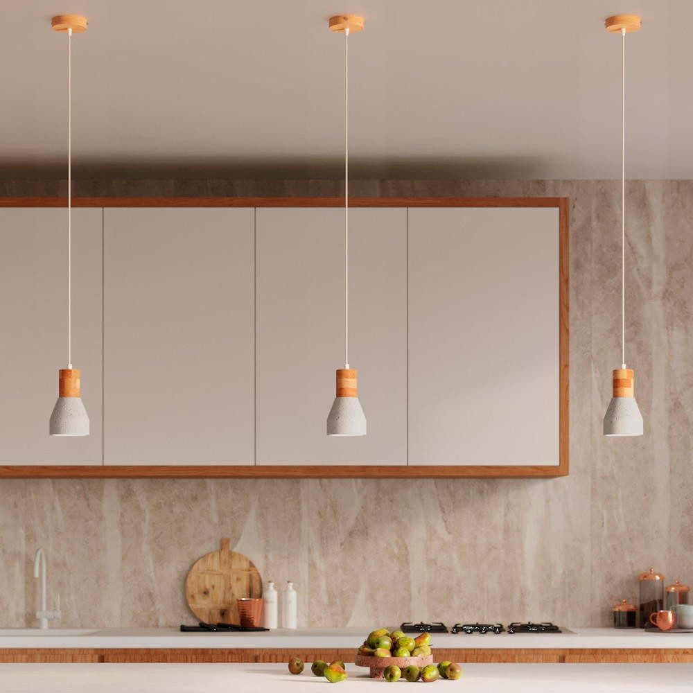 famlights Pendelleuchte famlights, Pendelleuchte Pixie in Grau und Natur-hell E27