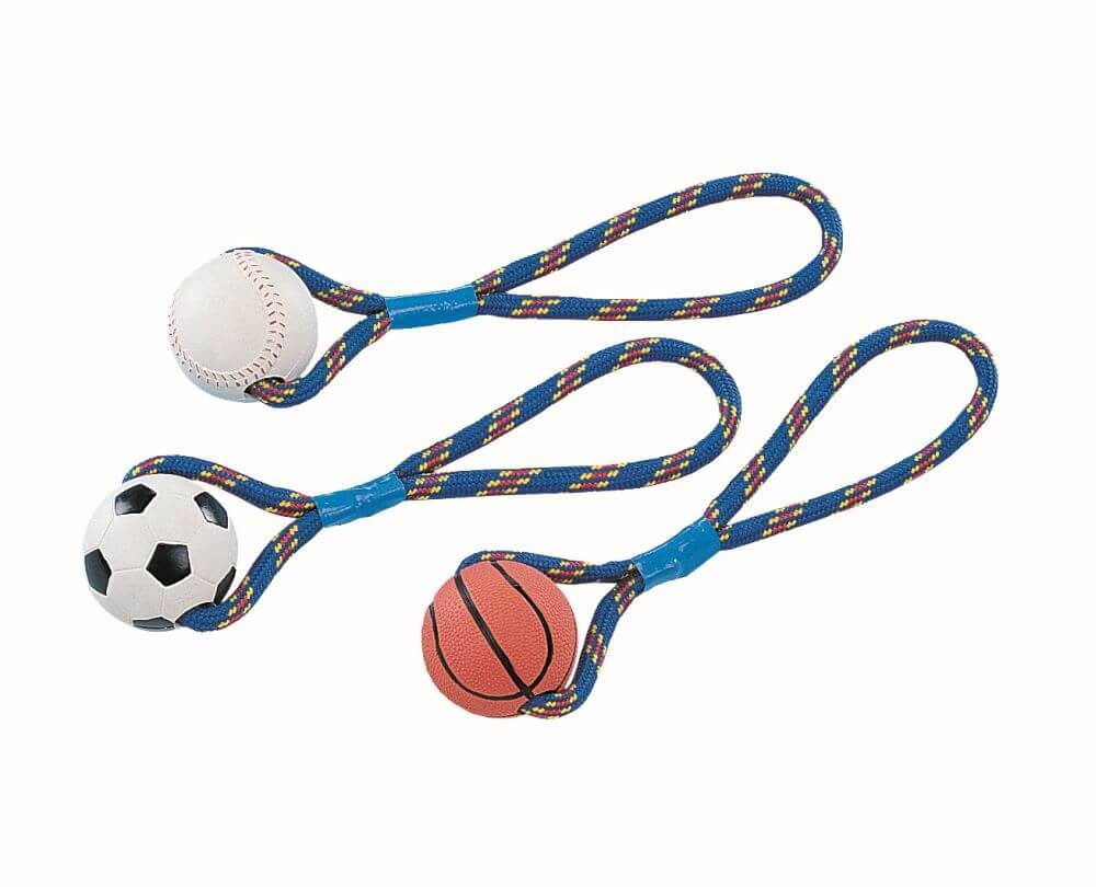 Nobby Tierball Vollgummi Ball mit Seil, Ø8cm