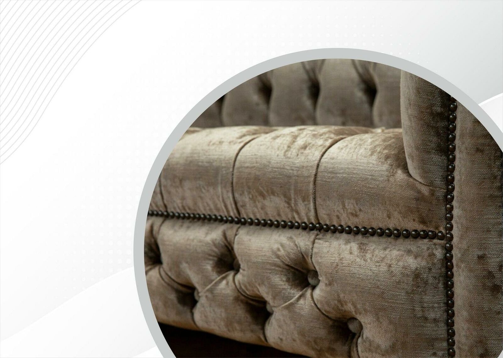 JVmoebel Chesterfield-Sofa Nerz Farbe Chesterfield 3-Sitzer Neu, Made Europe 3-er luxus Möbel Modern in
