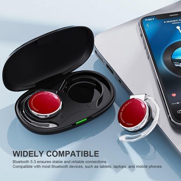 Micool Ear-Clip Bluetooth V5.3, Sport Kabelloser In-Ear-Kopfhörer (Höchste Klangqualität: 28-mm-Lautsprecher für Bässe, Mitten und klare Höhen, mit Atemlicht, Headset mit 4-Mikrofon, Comfort Fit Ohrhaken)