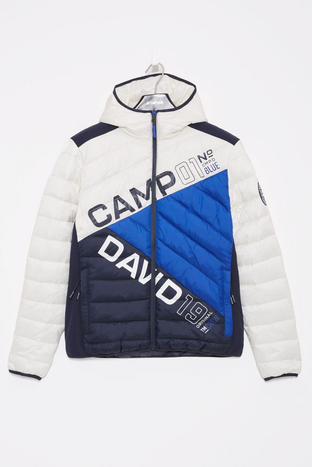 CAMP DAVID Steppjacke, mit Kapuze, mit Colour-Blocking und Rücken-Print günstig online kaufen