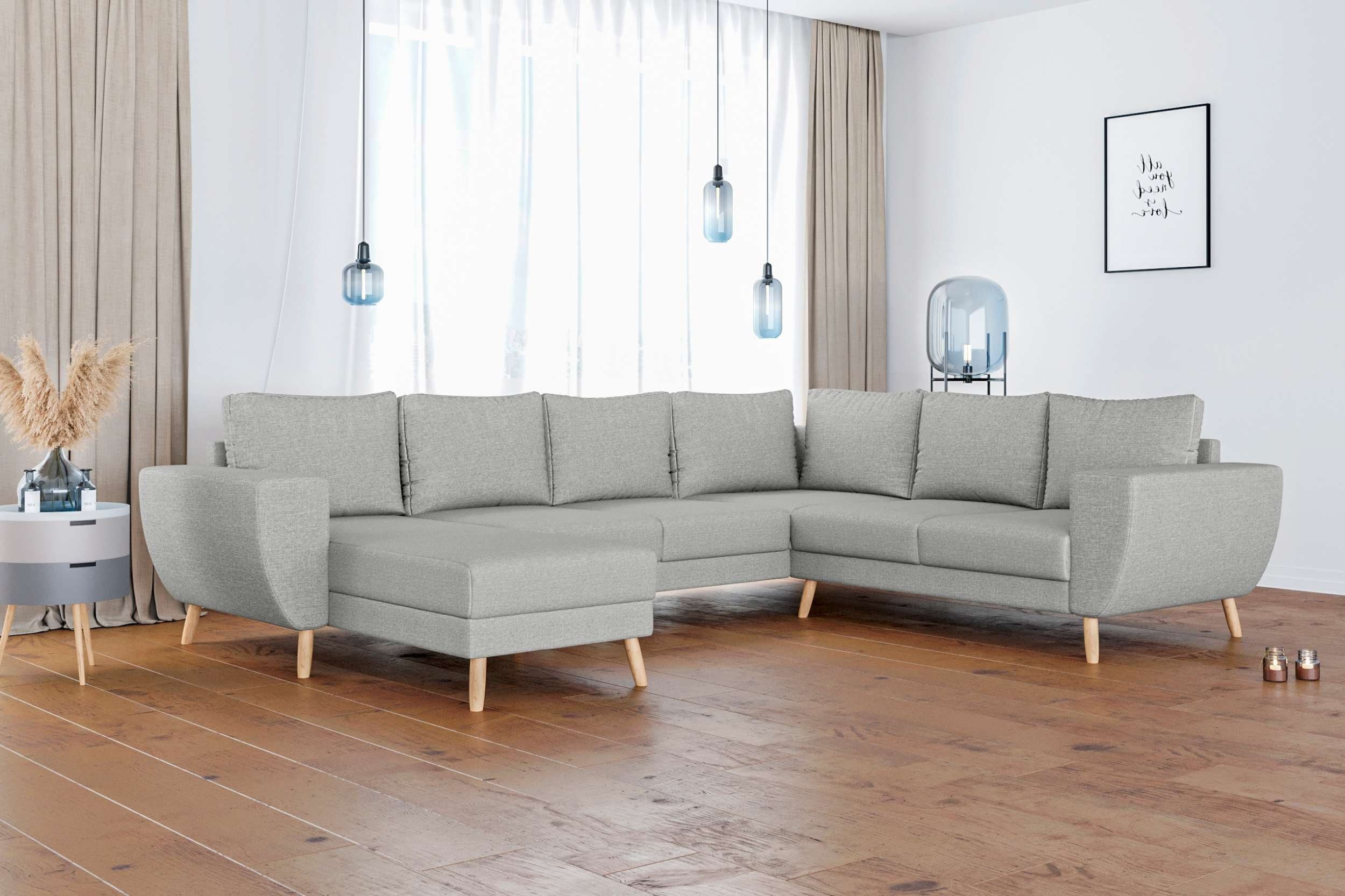 bestellbar, Stylefy Raum rechts oder Sofa, im Design, frei Modern mane mit Wohnlandschaft U-Form, links Apollo, Wellenfederung stellbar,