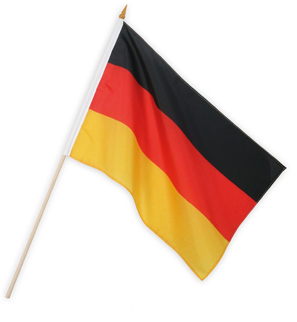 Fries Fahne Deutschland Stabfahne Schwenkfahne 30 x 45 cm Fahne EM Fußball