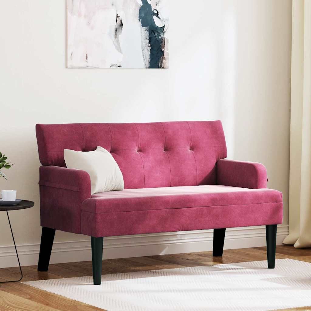 vidaXL Sitzbank Chesterfield Bank Weinrot 112 x 65,5 x 75 cm Samt (1-St)