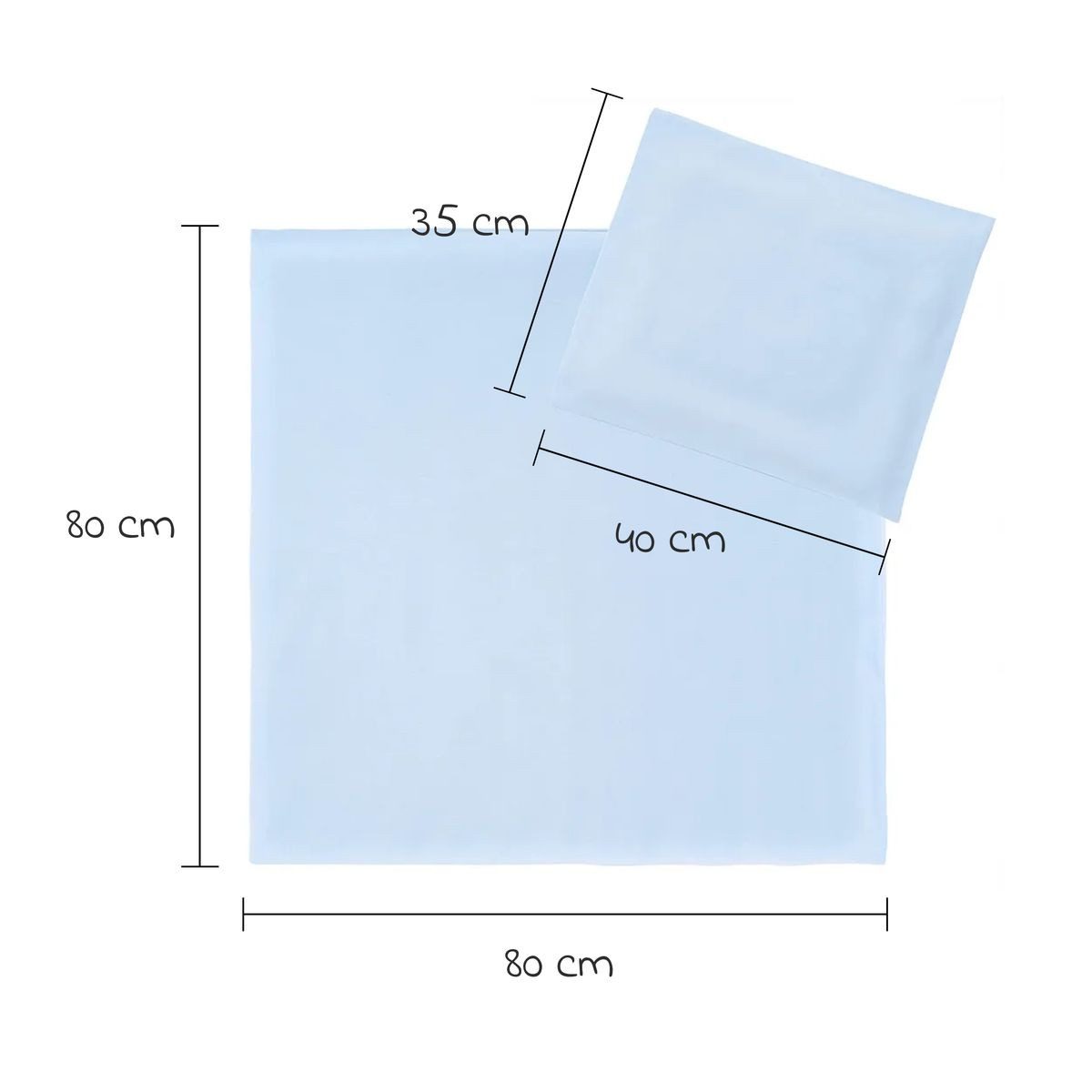 Makian Kinderbettwäsche Uni Hellblau, Baumwolle, Kinderbettwäsche 80x80 cm günstig online kaufen