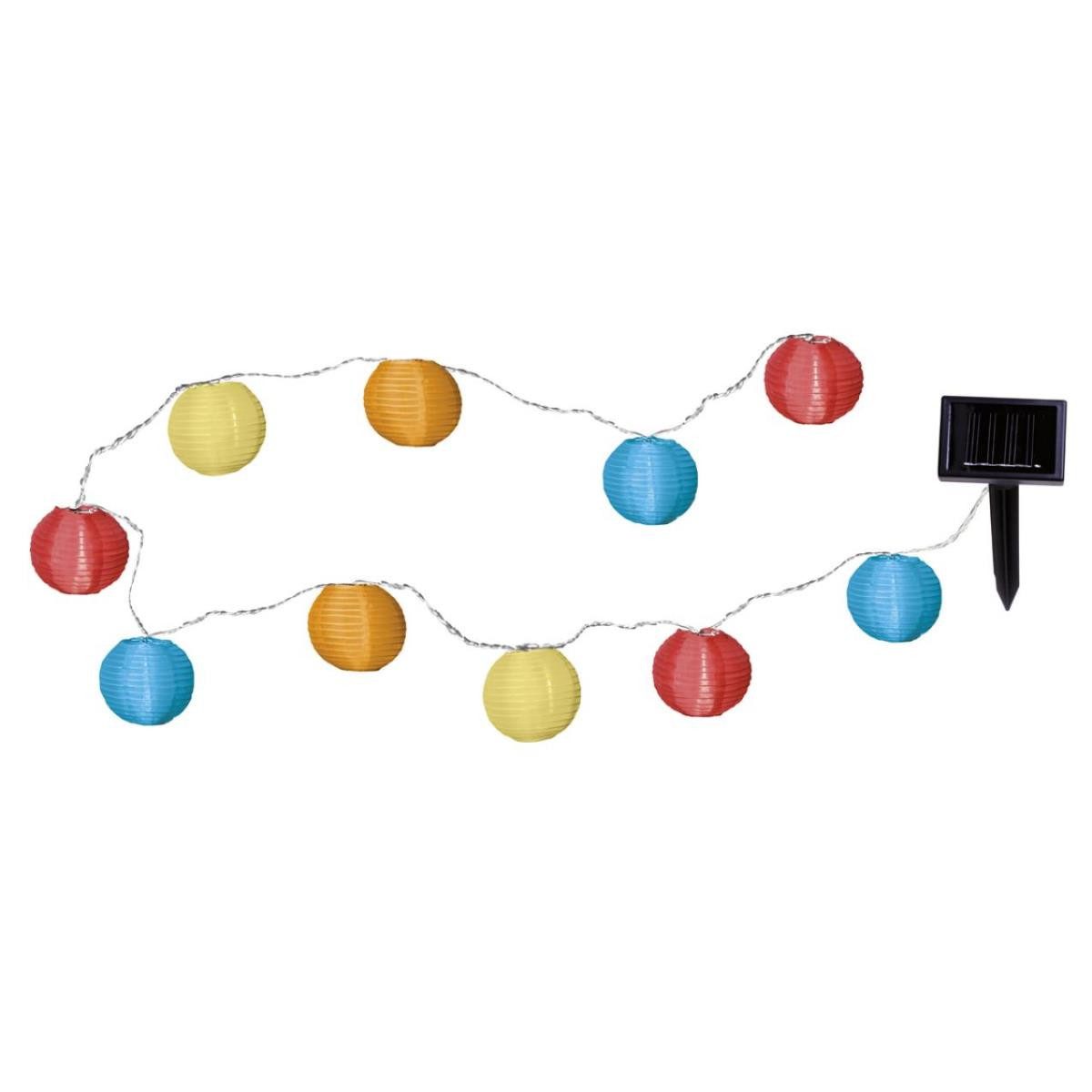 STAR TRADING LED-Lichterkette LED Solar Lichterkette Lampion kaltweiße LED 10 bunte Светодиодные китайские фонарики 2,7m, 10-flammig