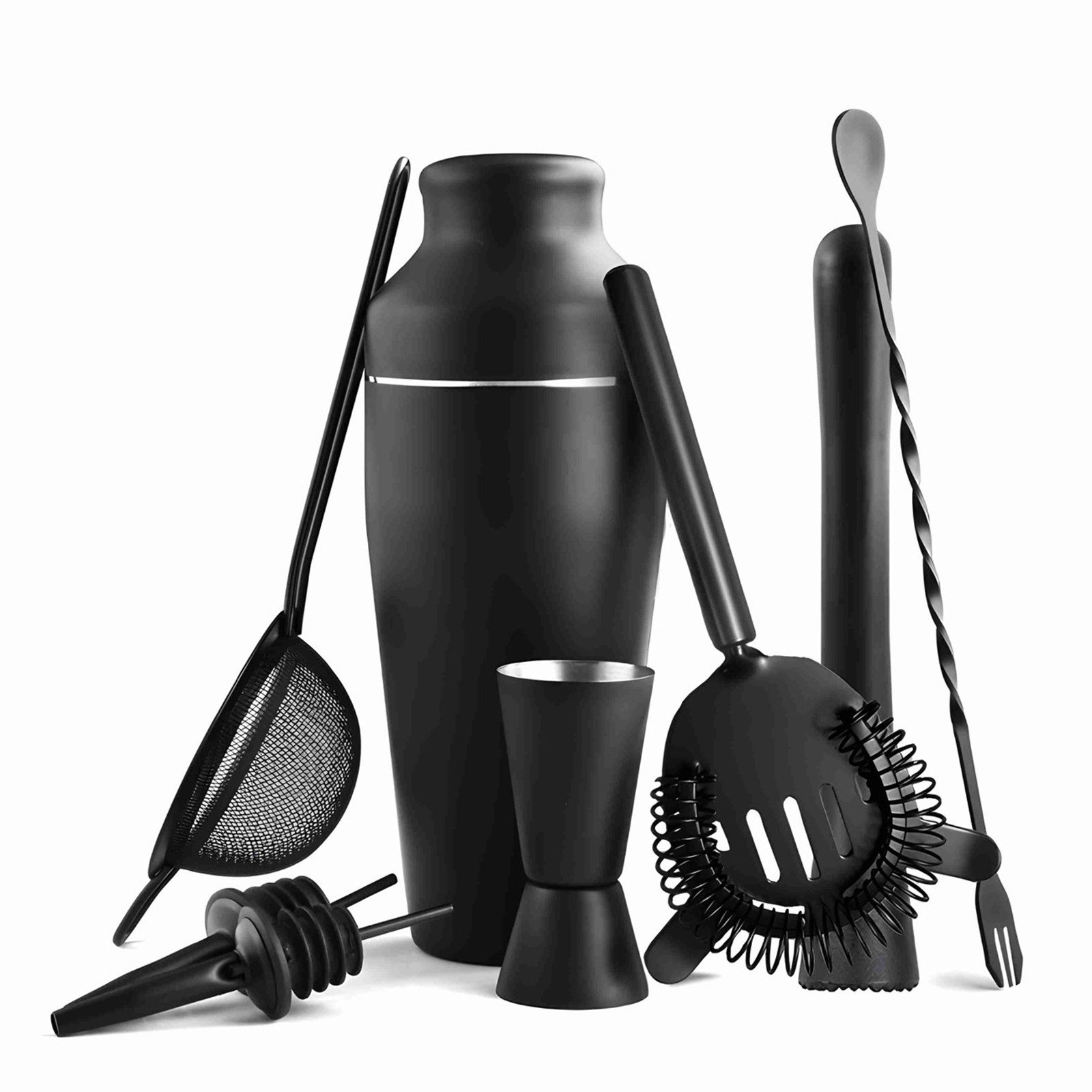 HAUSS SPOLE Cocktail Шейкер 8er Barkeeper Set Professionelles Cocktail Шейкер Cocktail Set, Edelstahl, (Barkeeper Mixer Werkzeug, 8-tlg., mit 700mL Шейкер doppel messbecher löffel), zum mischen von getränken zuhause bar Party