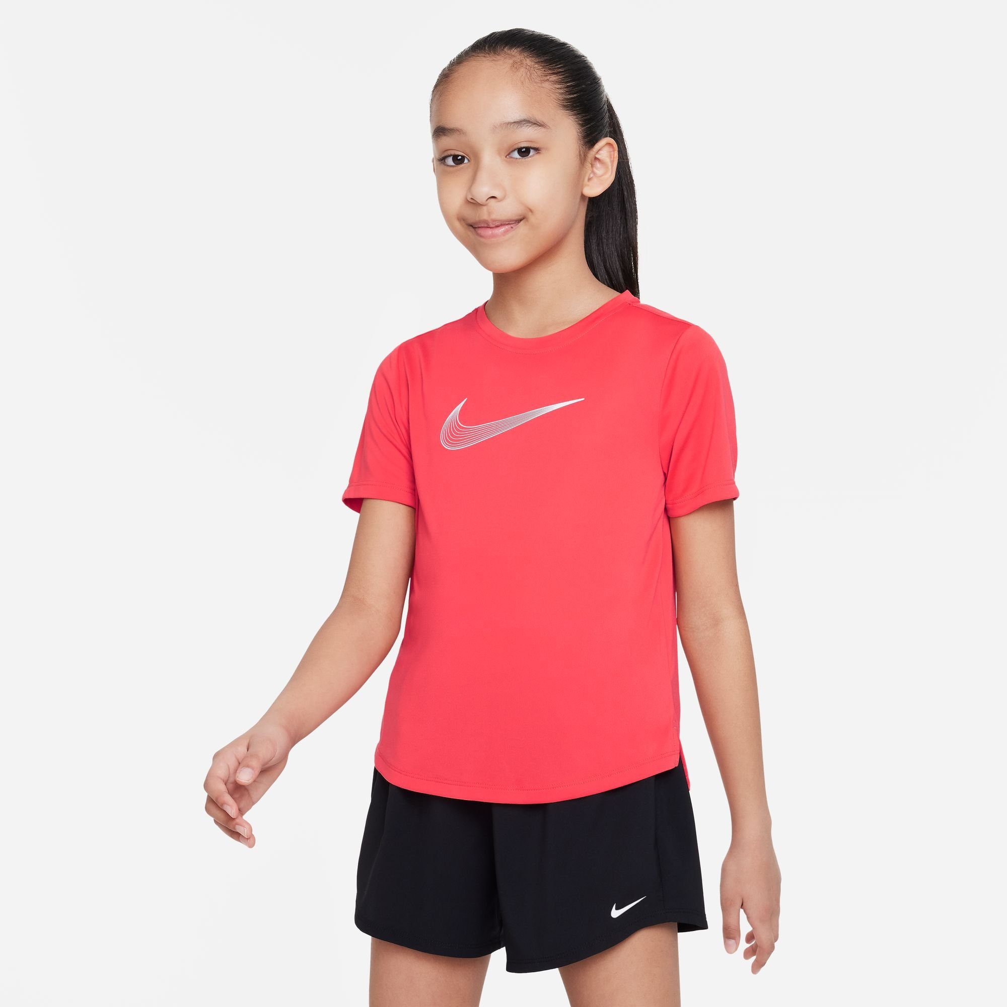 Nike TRAINING BIG GLOW/WHITE SHORT-SLEEVE KIDS' ONE TOP Trainingsshirt (GIRLS) EMBER DRI-FIT