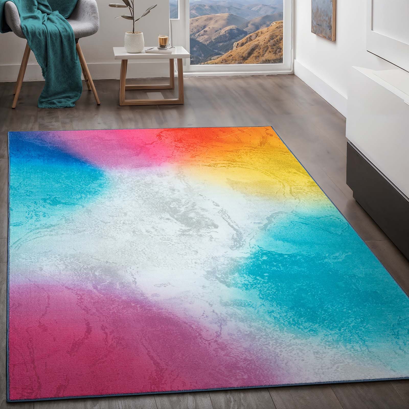 TaraCarpet Teppich Kurzflorteppich TaraCarpet Rainbow moderner günstig online kaufen