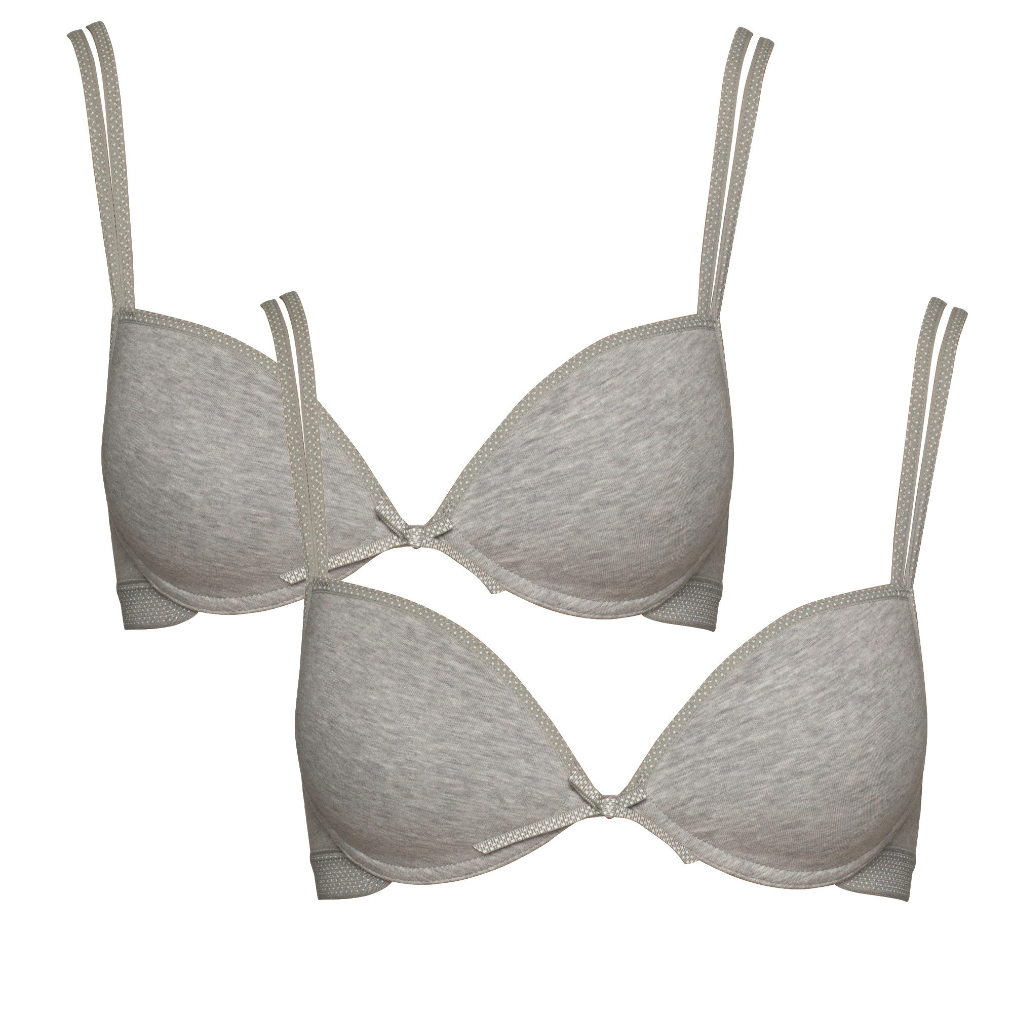 Boobs & Bloomers T-Shirt-BH Anny (2er Pack) mit Schale, mit Schleife, mit Bügel, verstellbare Träger, Baumwollmix