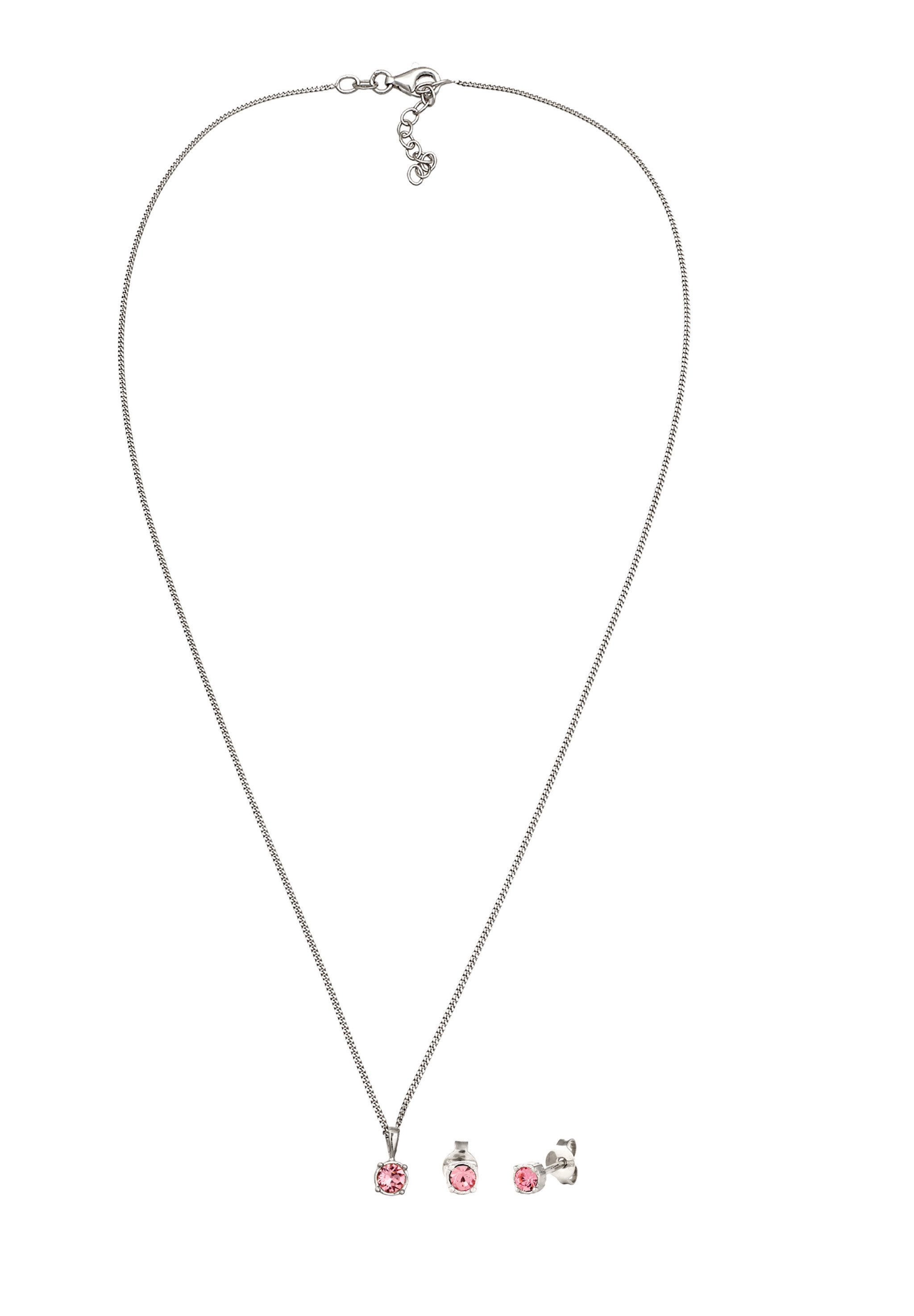 Elli Schmuckset Glas Kristalle Rose 925 günstig online kaufen