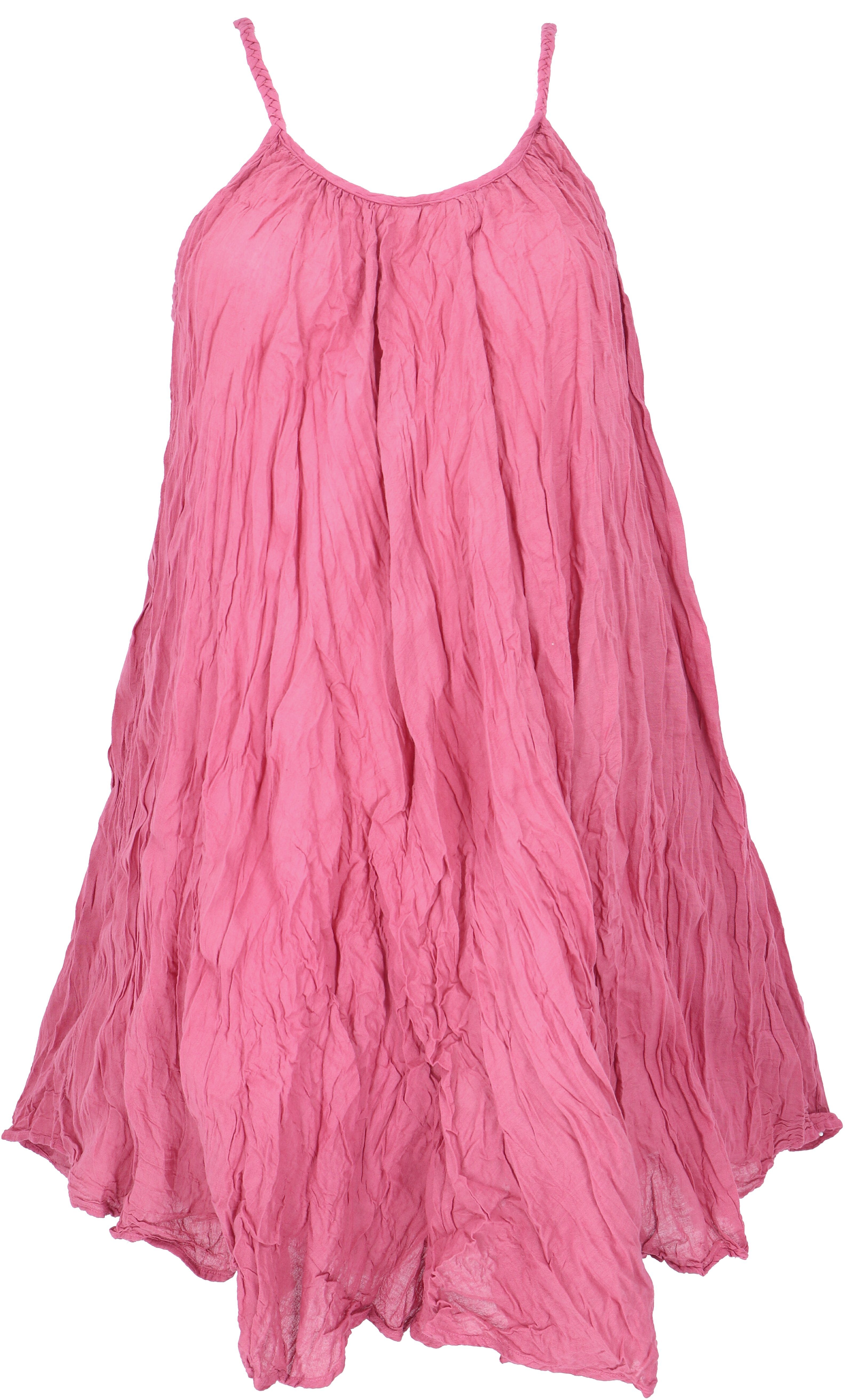 Krinkelkleid, pink alternative Guru-Shop Midikleid Minikleid, Boho Sommerkleid,.. Bekleidung