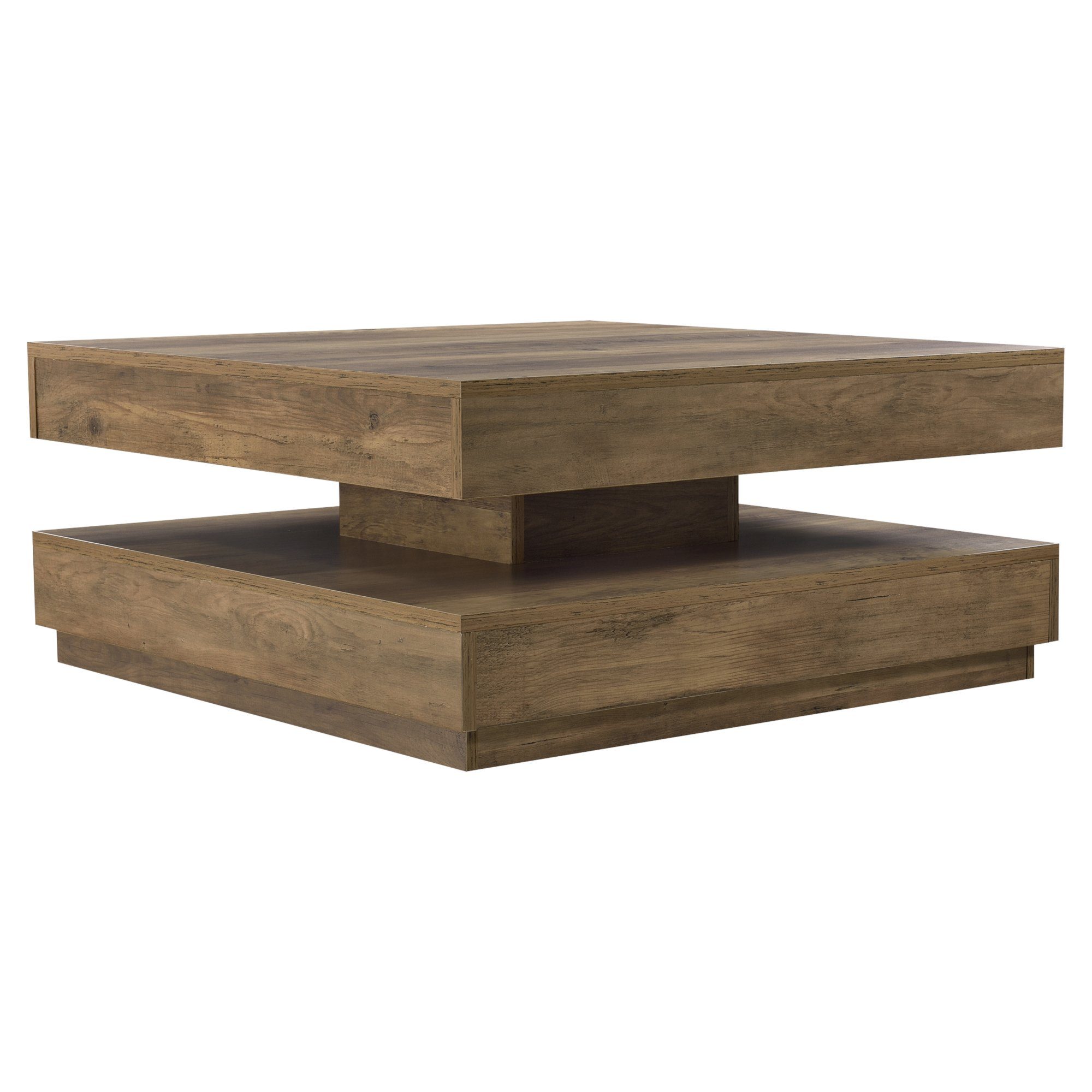 en.casa Couchtisch, »Florenz« quadratisch 76 x 76 x 38 cm Holzoptik günstig online kaufen