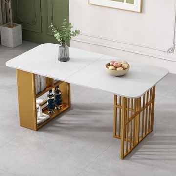 Flieks Esstisch (1-St), Küchentisch mit Stauraum Schreibtisch rechteckig 160x80x78cm