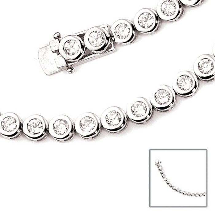 Schmuck Krone Silberarmband 6 3mm Armband Armkette mit Zirkonias 925 Silber Damen 19cm Silberarmband