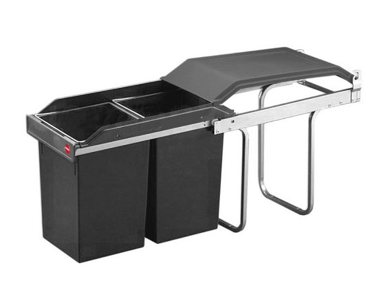 Hailo Einbaumülleimer »Abfallsammler Tandem 3650101 dunkelgrau«, für