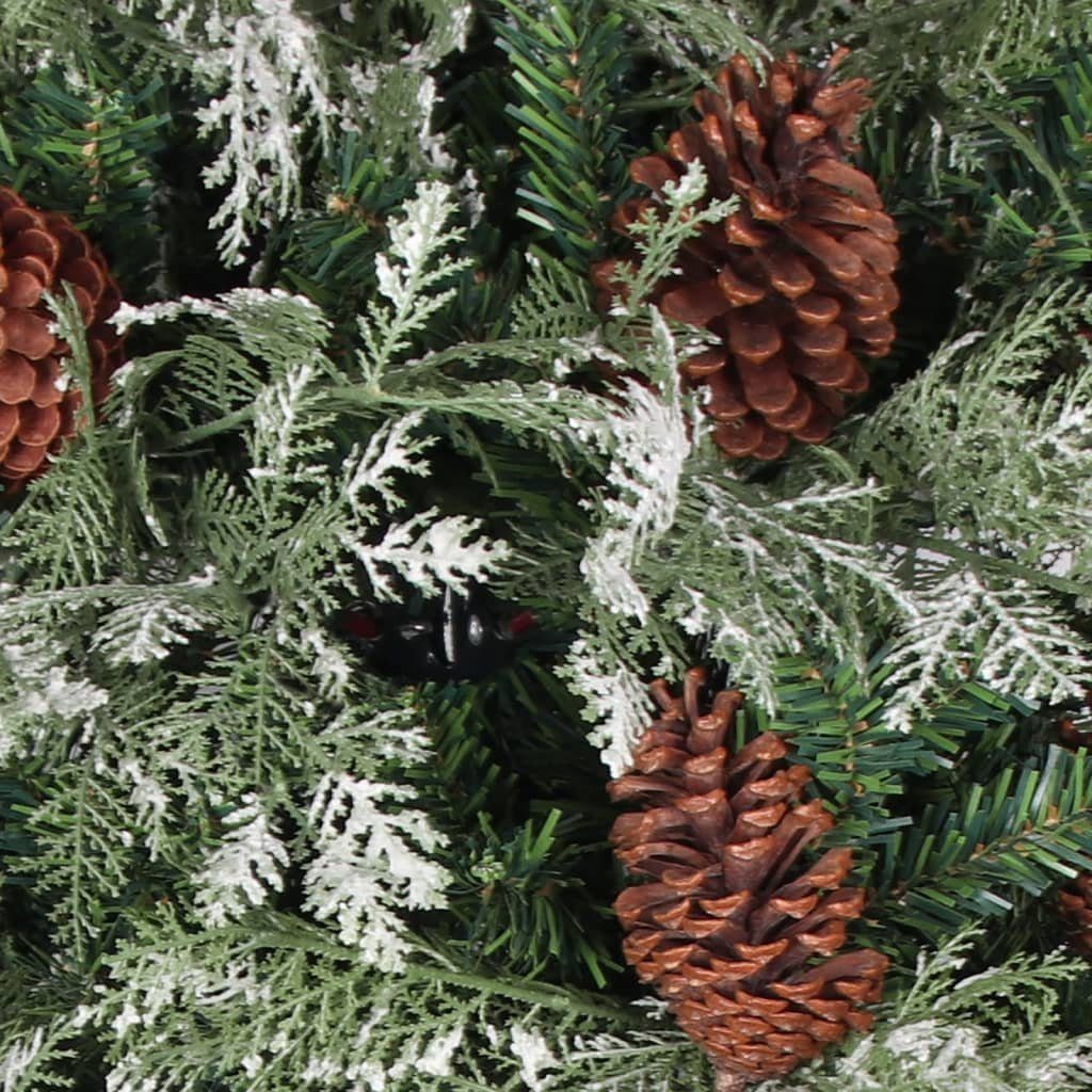 Künstlicher vidaXL Grün Weihnachtsbaum und 120 & cm PVC mit Weiß Zapfen Weihnachtsbaum PE