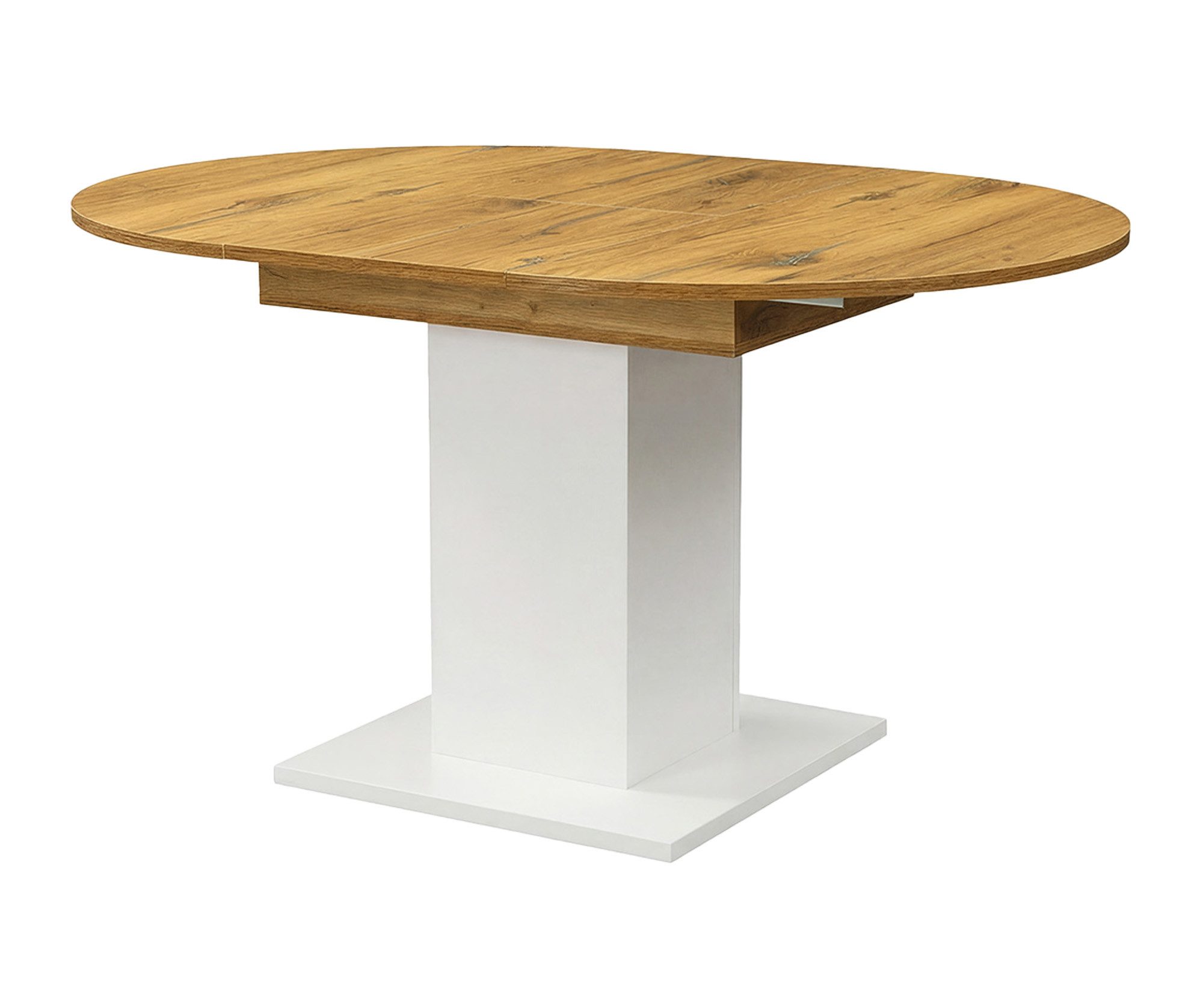 B&D home Säulen-Esstisch WIM, Holztisch, rund, ausziehbar 100-140cm, 4-6 Personen, versch. Farben
