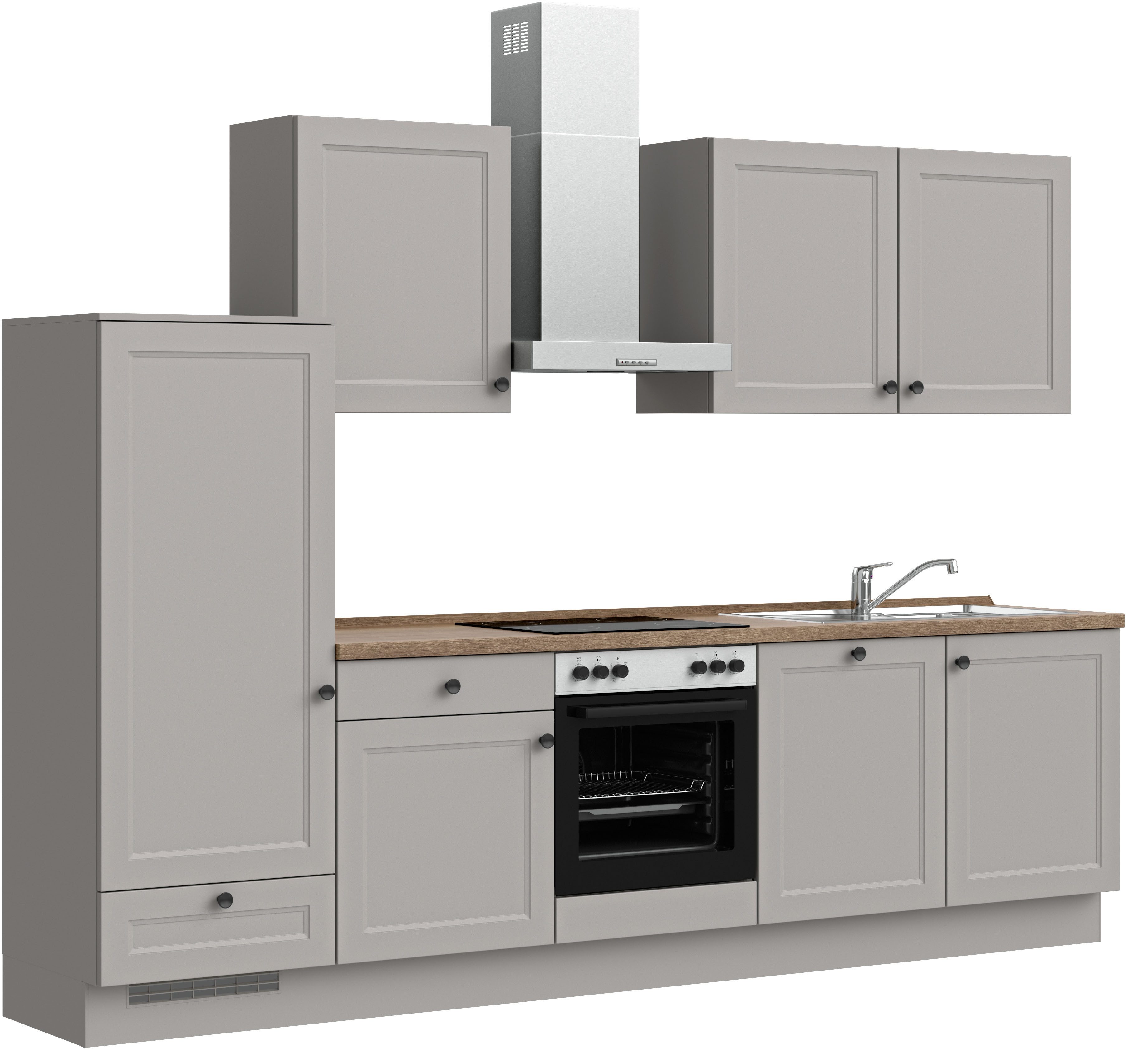 nobilia® Küchenzeile "Cascada I", NEU: individuell anpassbar mit gratis Profi-Beratung, vormontiert, Breite 300 cm, Ausrichtung wählbar, wahlw. mit E-Geräten