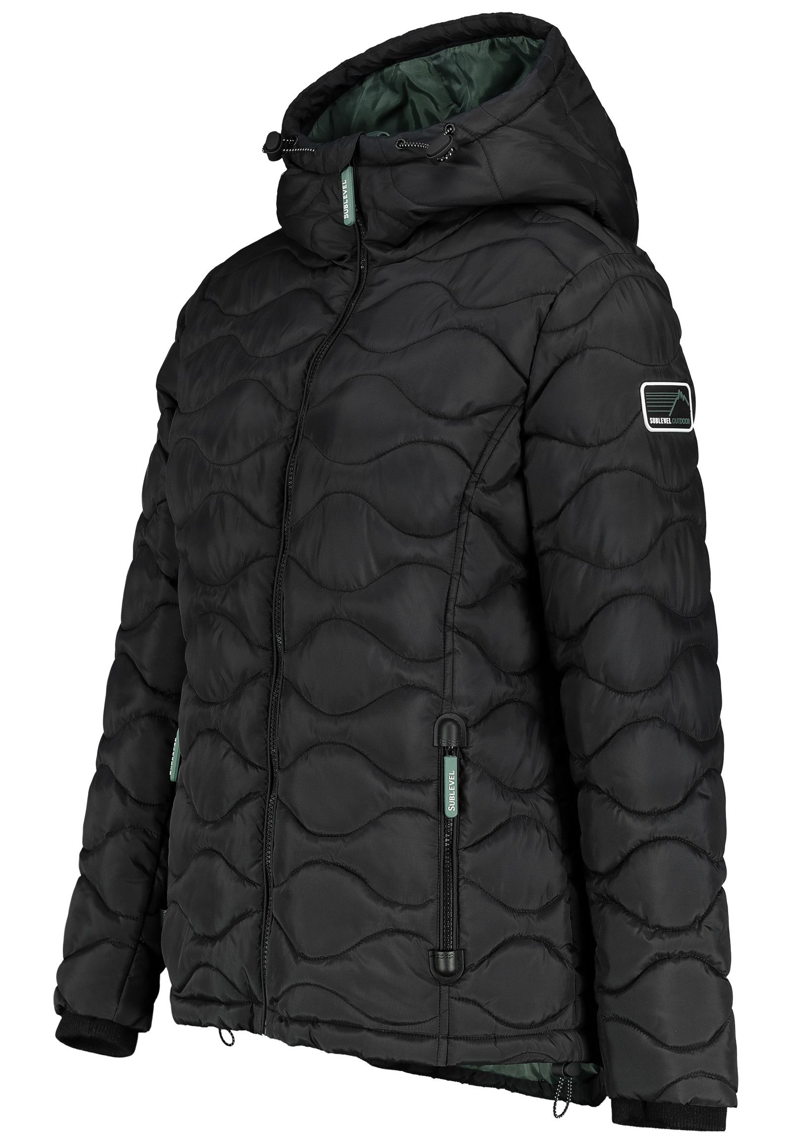 SUBLEVEL Steppjacke Damen mit Kapuze gefütterte Winter Jacke