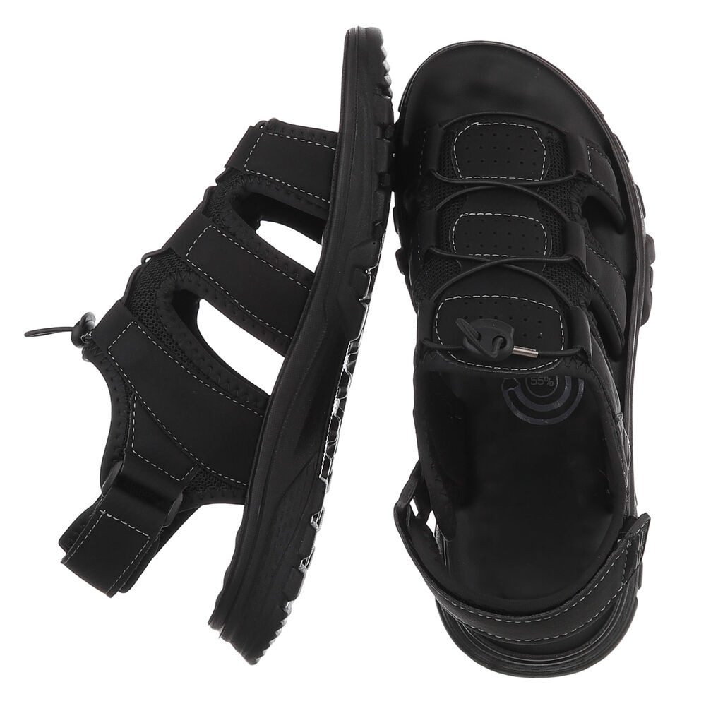 Coolwalk Herren Sandalen-Slipper sportlich mit Schnellverschluss Sandale (91917994) Flach Sandalen in Schwarz – Bild 2 von 5